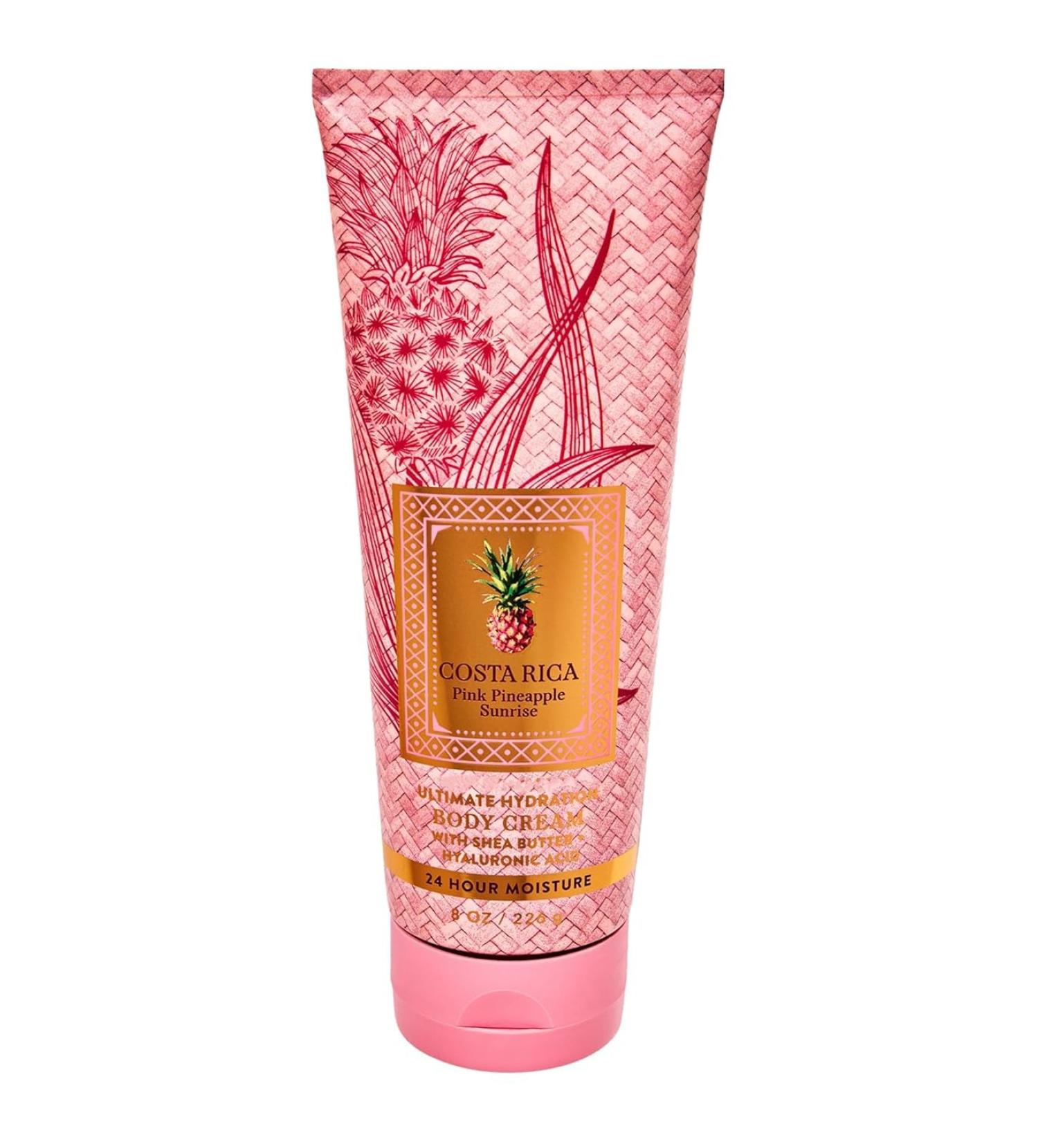 Bath & Body Works Ultimate Hydration Body Cream For Women 8 Fl Oz (8 Fl Oz (Pack of 1) Costa Rica Pink Pineapple Sunrise)