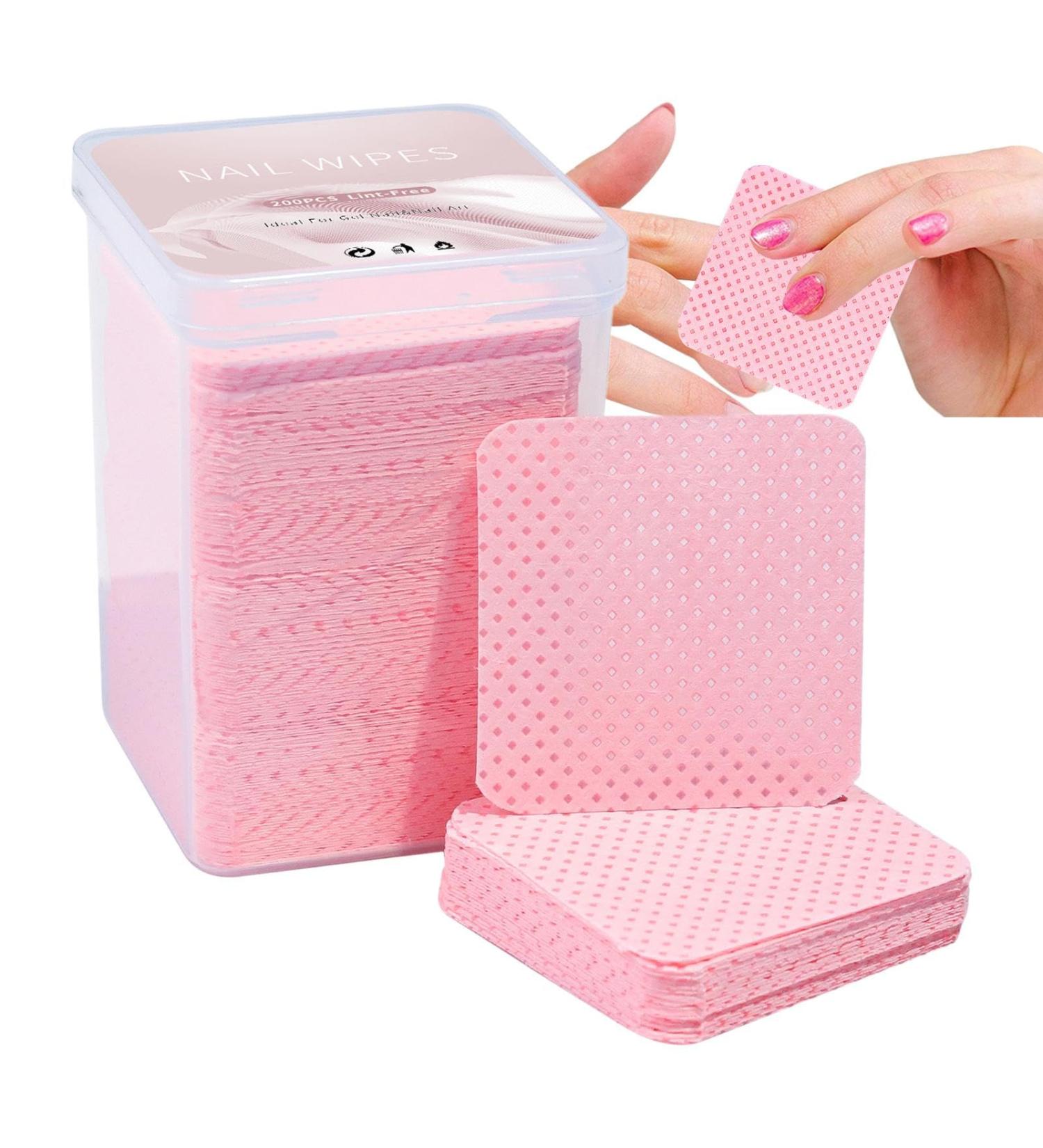  Misaakoeq Lint Free Nail Wipes - 200 Pack Non Woven Nail Polish Cleaning Wipes | Soft Square Lint Free Cleaning Wipes for Eyelash Glue - Buy Online on GoSupps.com