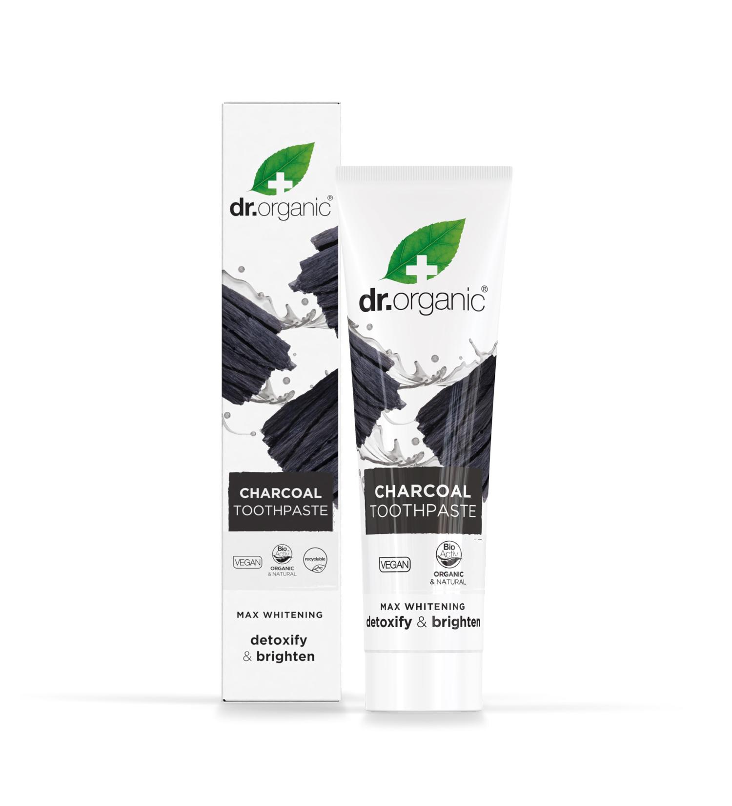 DR Organic Activated Carbon Toothpaste - Extra Lightening Natural Vegan Paraben & SLS-Free 100ml - Buy Online on GoSupps.com