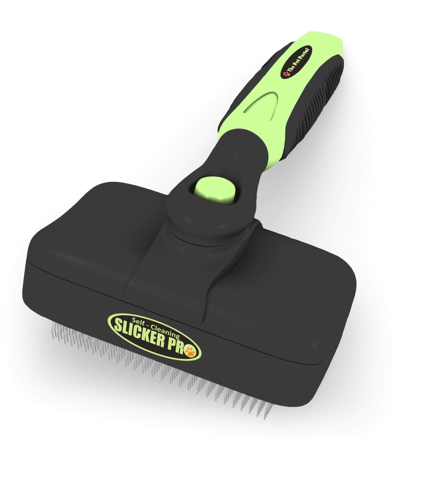 Self-Cleaning Pet Grooming Brush for Medium to Large Dogs & Cats - Deshedding Slicker Brush for Long Haired Pets - Black - Buy Online on GoSupps.com