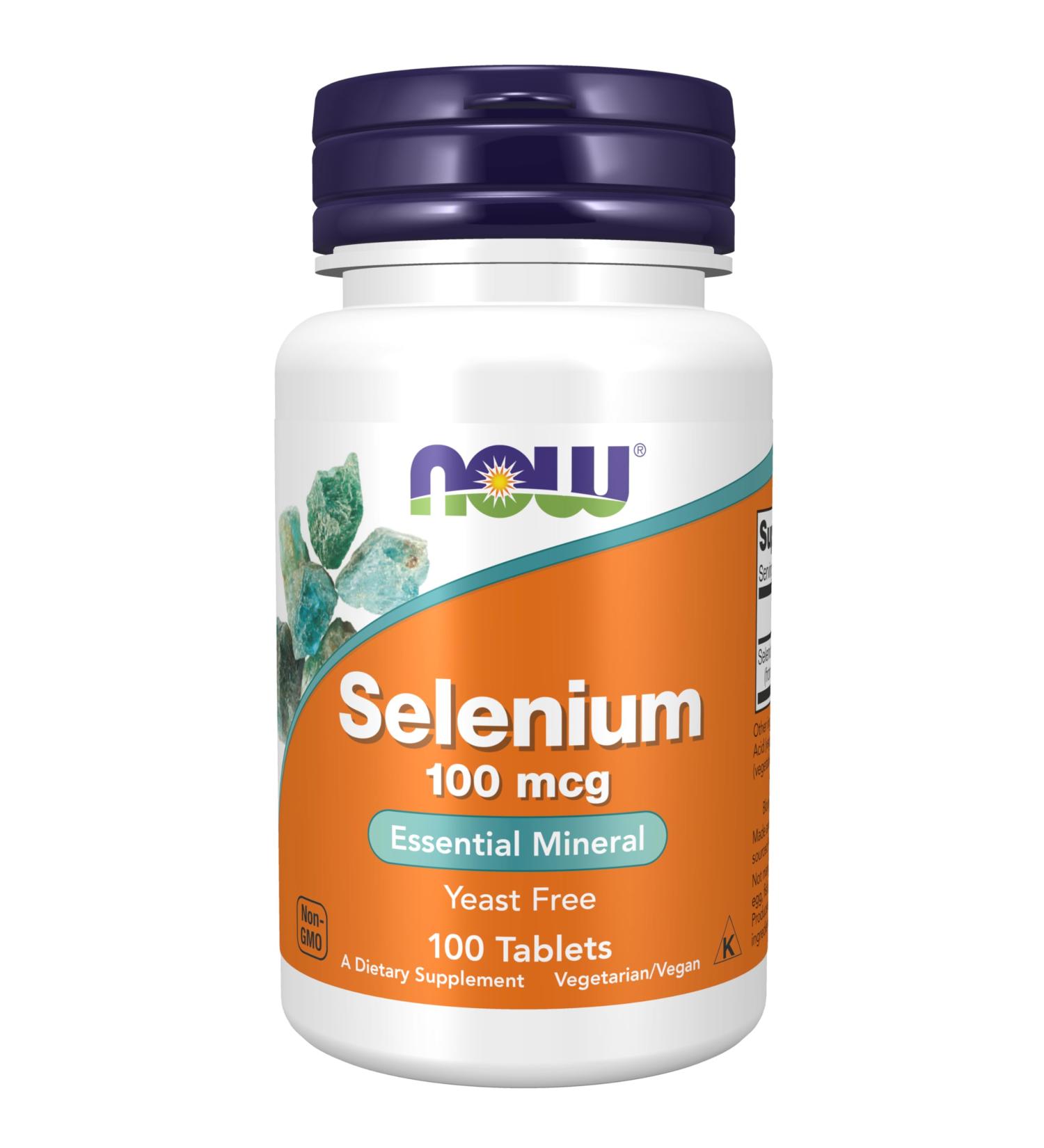 Now Foods Selenium 100mcg Yeast Free 100 Vegan Tablets - Lab-Tested, Vegetarian, Gluten-Free, SOYA-Free, Non-GMO - Buy Online on GoSupps.com