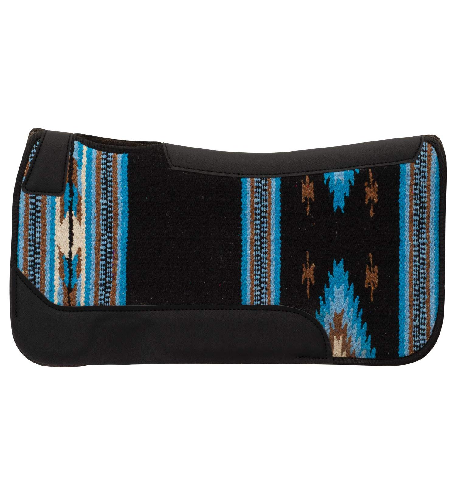 Weaver Leather 35-1676-S8 Pony Contoured Single Weave Wool Blend Felt Saddle Pad, Black/Blue