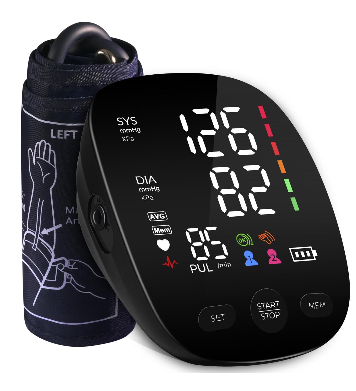 Automatic Blood Pressure Monitor - XL Upper Arm Cuff Dual User 240 Memory LED Display - Perfect for Home Use - Buy Online on GoSupps.com