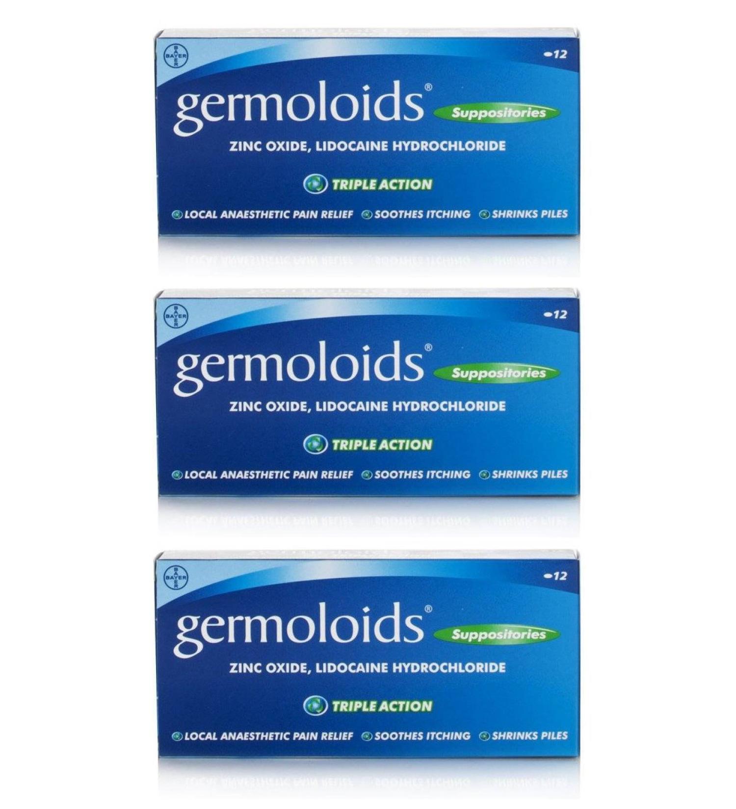 Germoloids Suppositories x 12 - Pack of 3