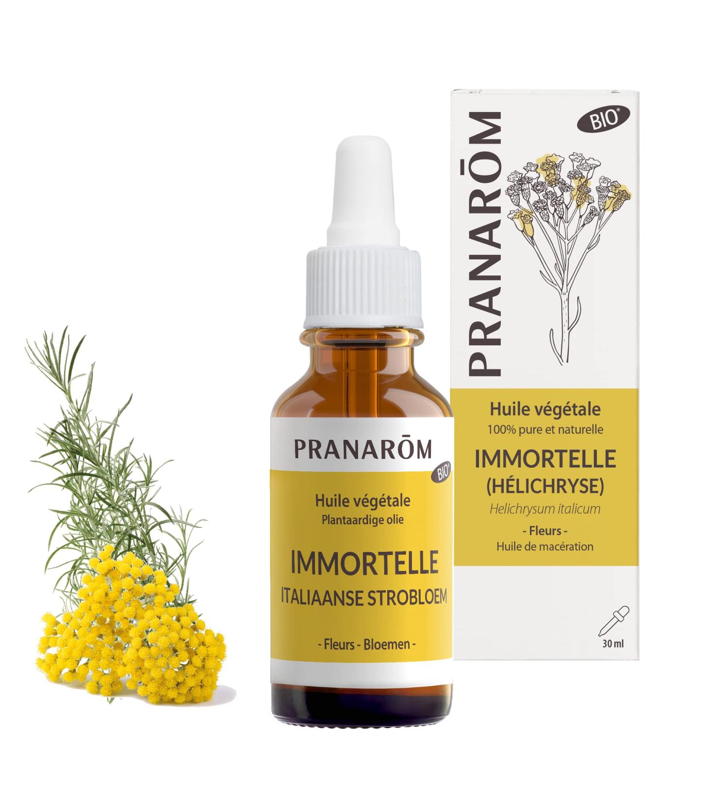Pranar m Organic Immortelle Helichryse Vegetable Oil - 30ml | Premium Italian Floral Extract for Skincare - Buy Online on GoSupps.com