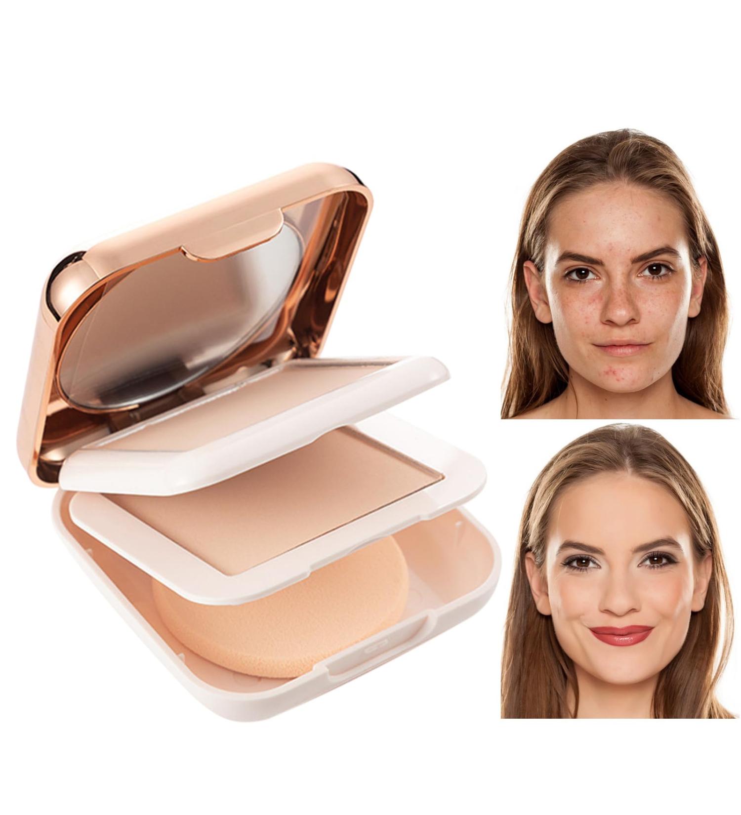 Face Powder Compact Fine double layer compact powder Long Lasting Oil Control Cosmetic Pore Filler Setting Powder Waterproof for Silky Delicate Makeup Bubei - Buy Online on GoSupps.com