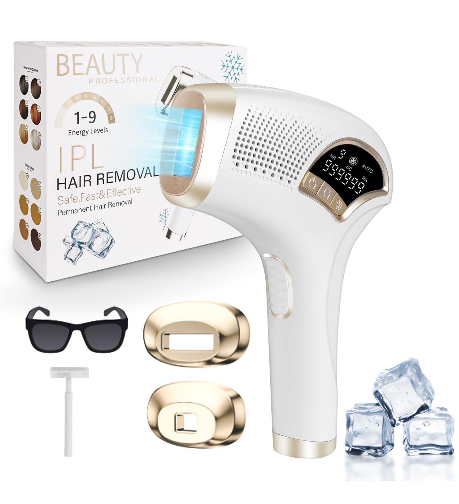 ACWOO 3 in 1 IPL Hair Removal Laser Device | Pain-Free 9 Energy Levels 999 900 Impulses for Men & Women | Perfect for Face Armpits Legs Body - Buy Online on GoSupps.com