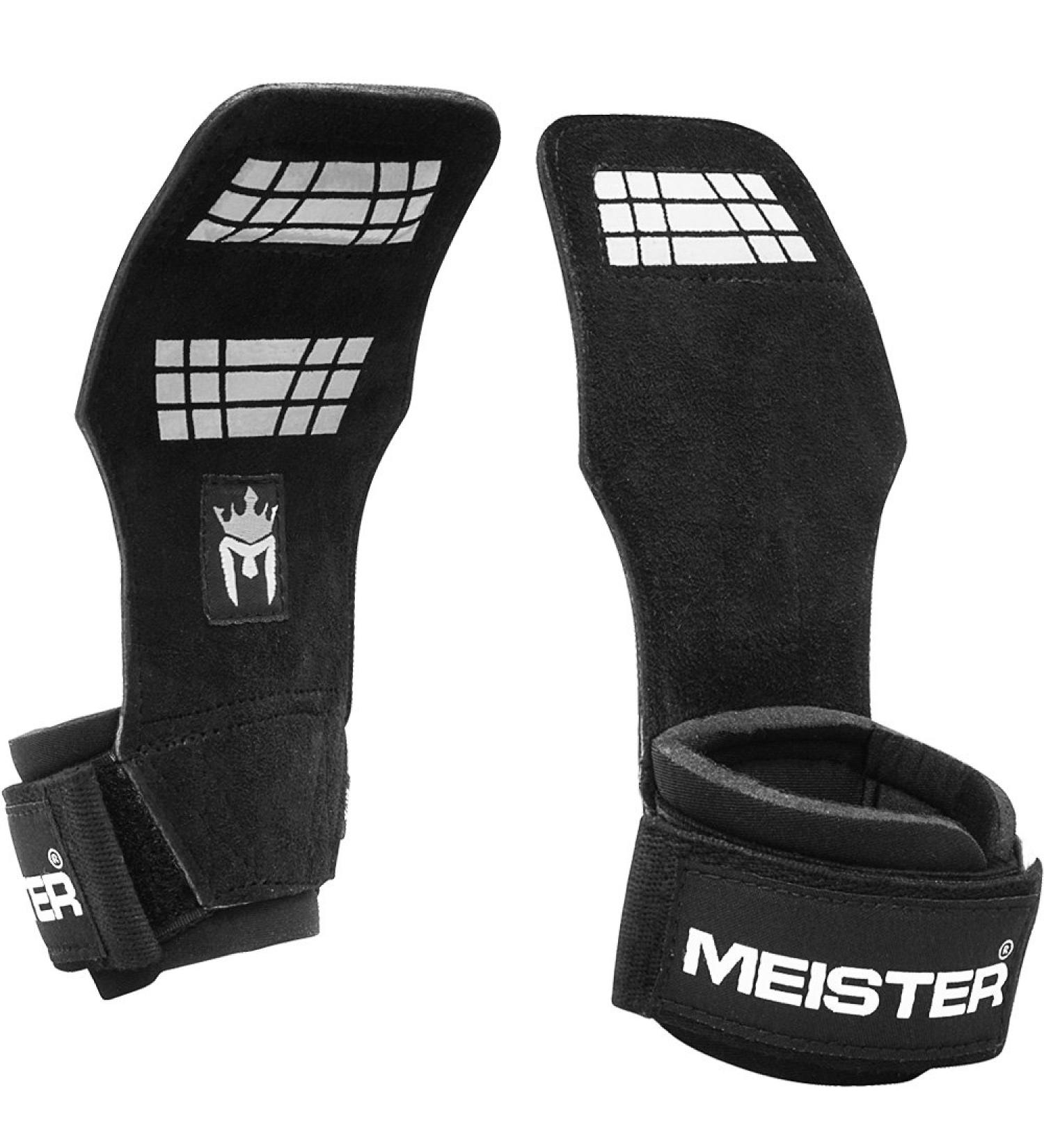 Meister Elite Leather Weight Lifting Grips with Gel Padding - Small/Medium (Pair) - Buy Online on GoSupps.com