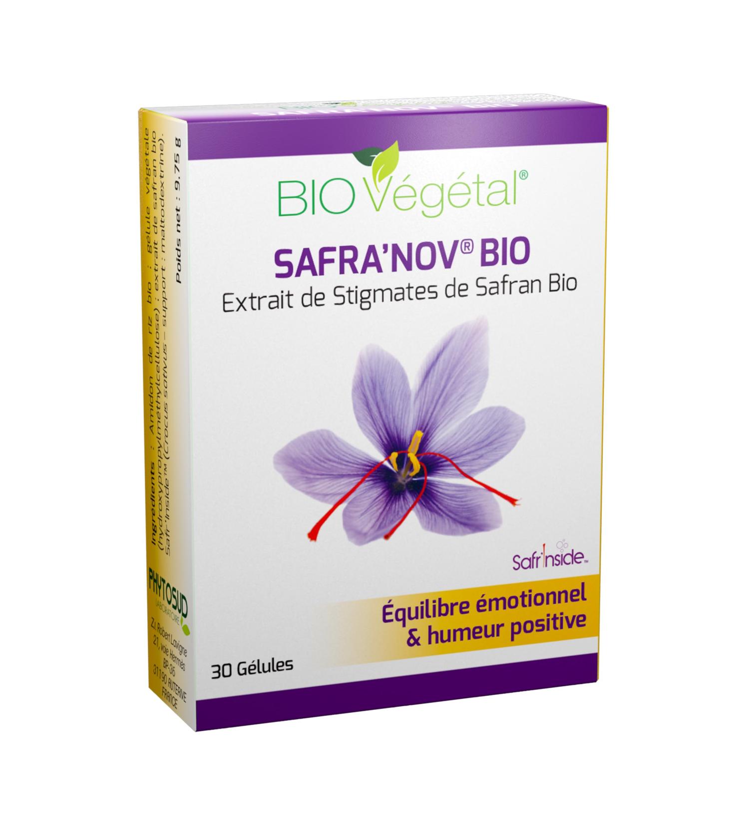 Phyto Sud Safra'Nov Organic Saffron Extract for Emotional Balance Positive Mood and Relaxation - Patented Extraction Process - Buy Online on GoSupps.com