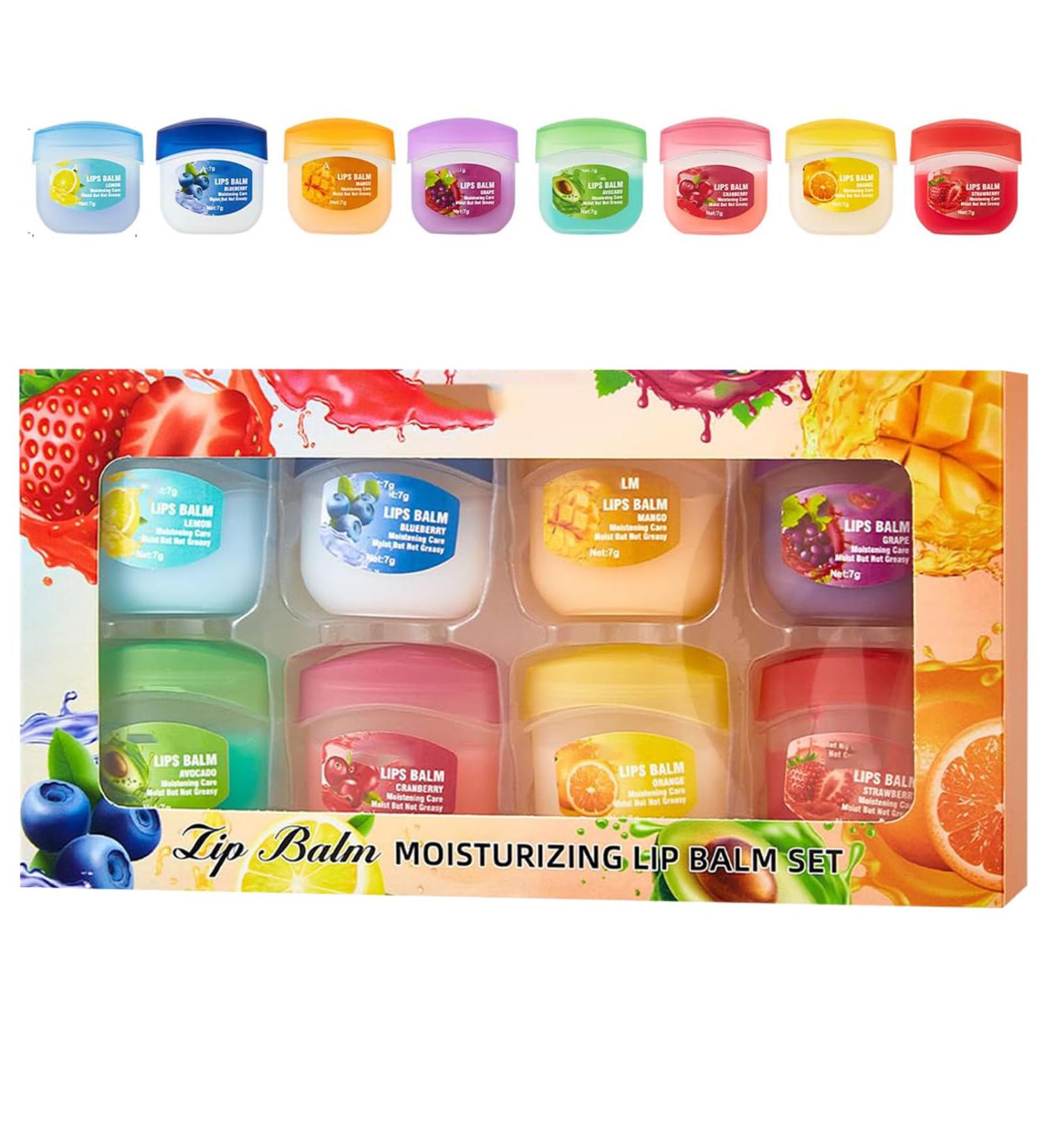 8Pcs Fruit Flavored Lip Care Set Mini Lip Balm Set Anti Chapping Lip Mmoisturizers Priming Colorless Fruit Flavored Lip Gloss Long-lasting Moisturizing And Nourish Lip Mask (1Set/8PCS) - Buy Online on GoSupps.com