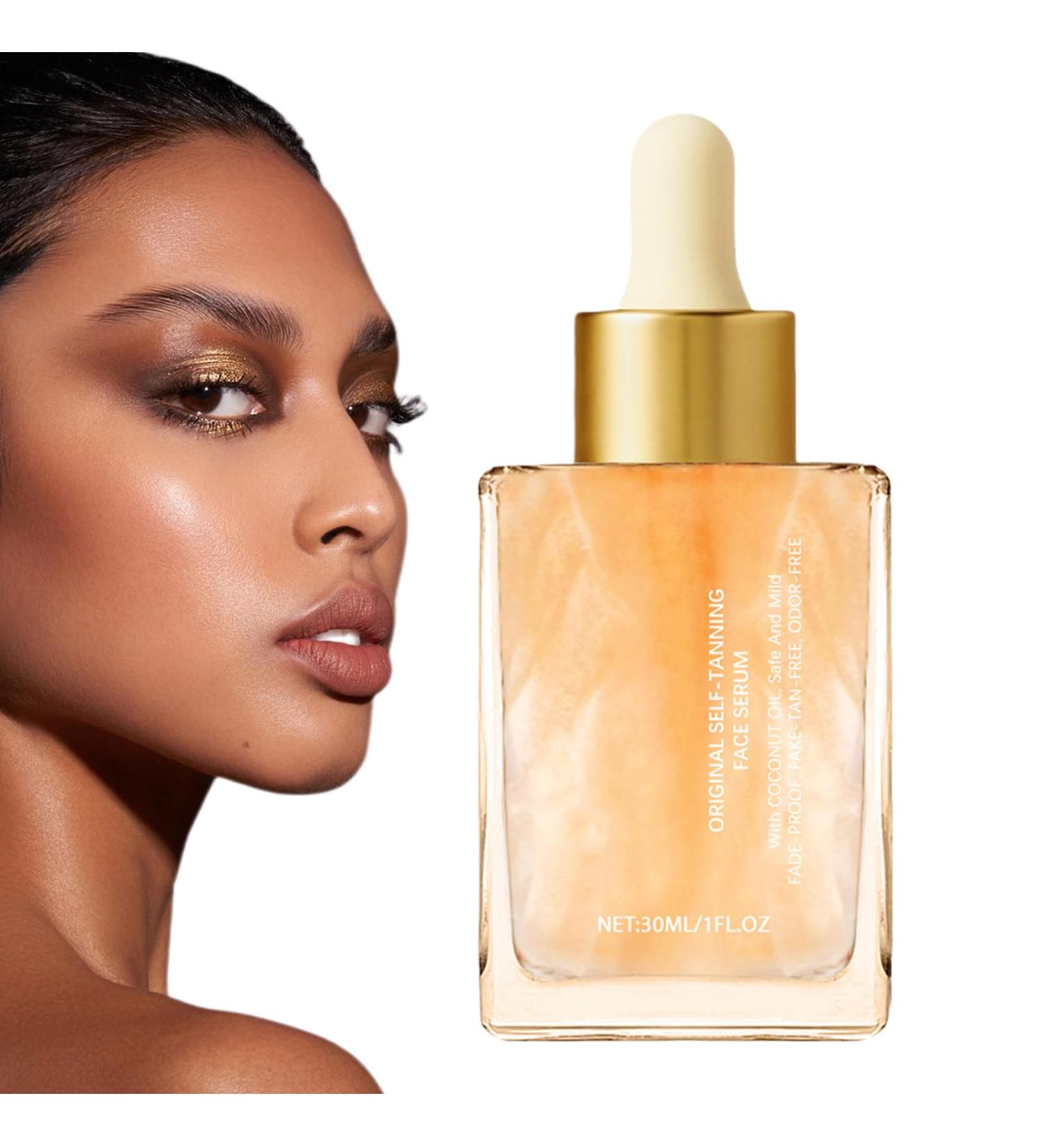 Gradual tanning lotion bronzing facial drops natural tanner without with soft tanning effect for women and men on the go - Buy Online on GoSupps.com