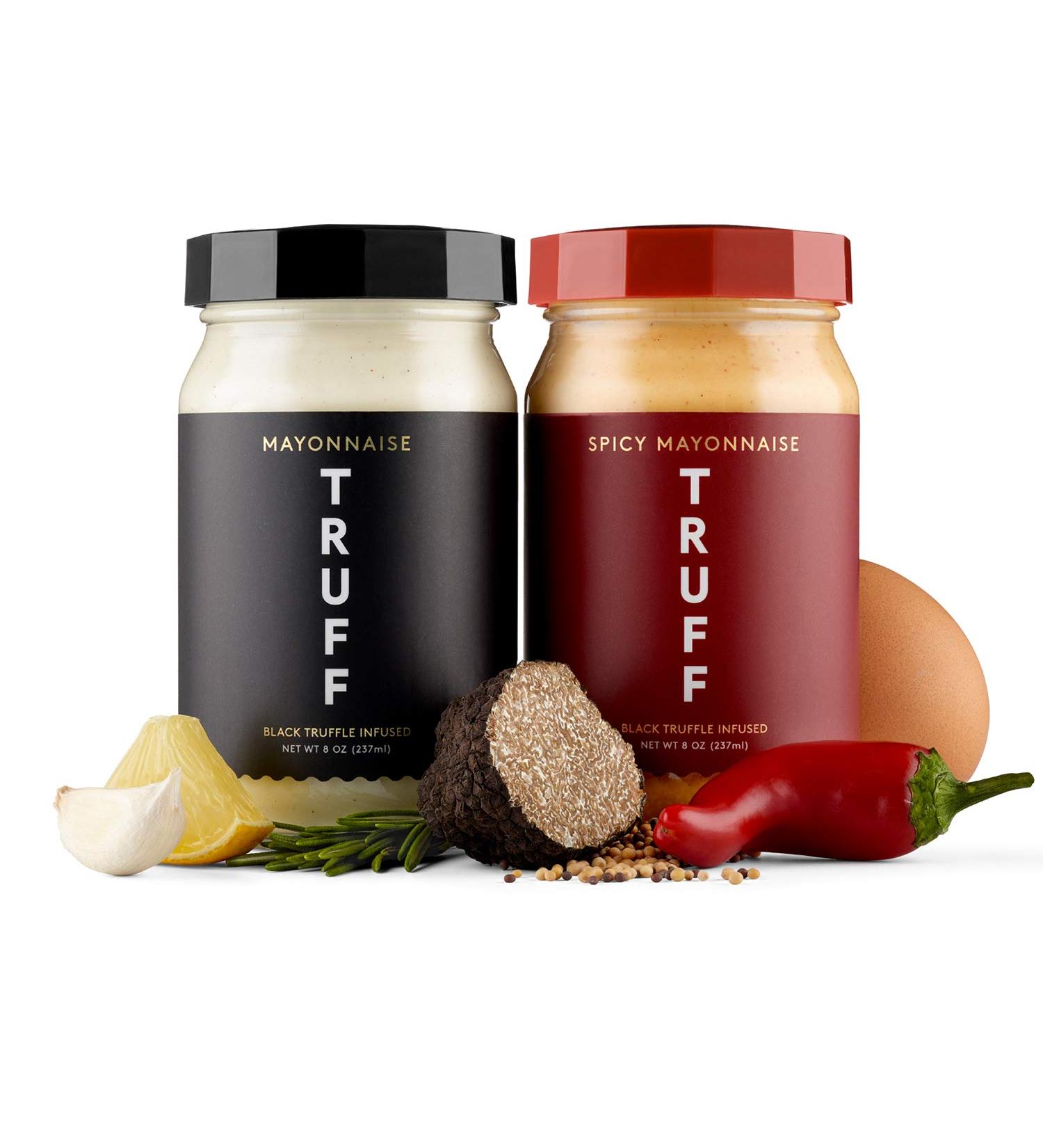 TRUFF Mayo Gourmet Black Truffle Mayonnaise Bundle - Original & Spicy Flavors | Organic Eggs, Sunflower Oil, Non-GMO, Gluten-Free | Savory Spread for Salads | Premium Box Included - Buy Online on GoSupps.com
