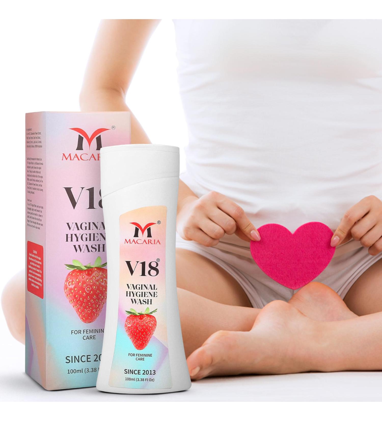 Macaria Cosmetics pvt Ltd V18 Vaginal Hygiene pH Balancing Wash Natural Feminine Hygiene Solution for Gentle Cleansing Odor Control and Skin Nourishment pHBalanced Formula for All Skin Types - Buy Online on GoSupps.com