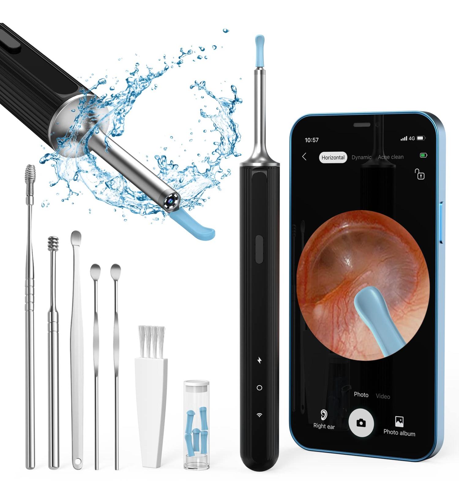 1080P FHD WiFi Ear Wax Removal Kit Otoscope Camera, Wireless Ear Cleaner with 6 LED Light for Adults - X8 Black - Buy Online on GoSupps.com