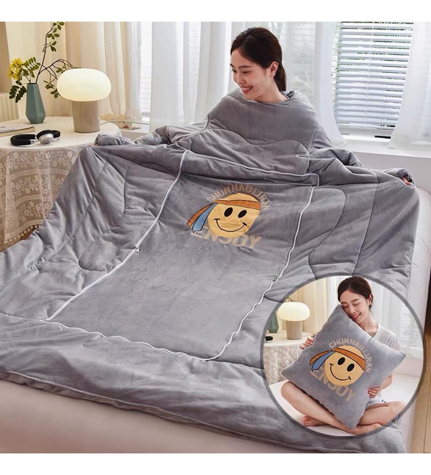 Portable Sherpa Blanket with Sleeves - Full Body Cuddly Warmth for Adults | Ideal for Home & Office - Buy Online on GoSupps.com