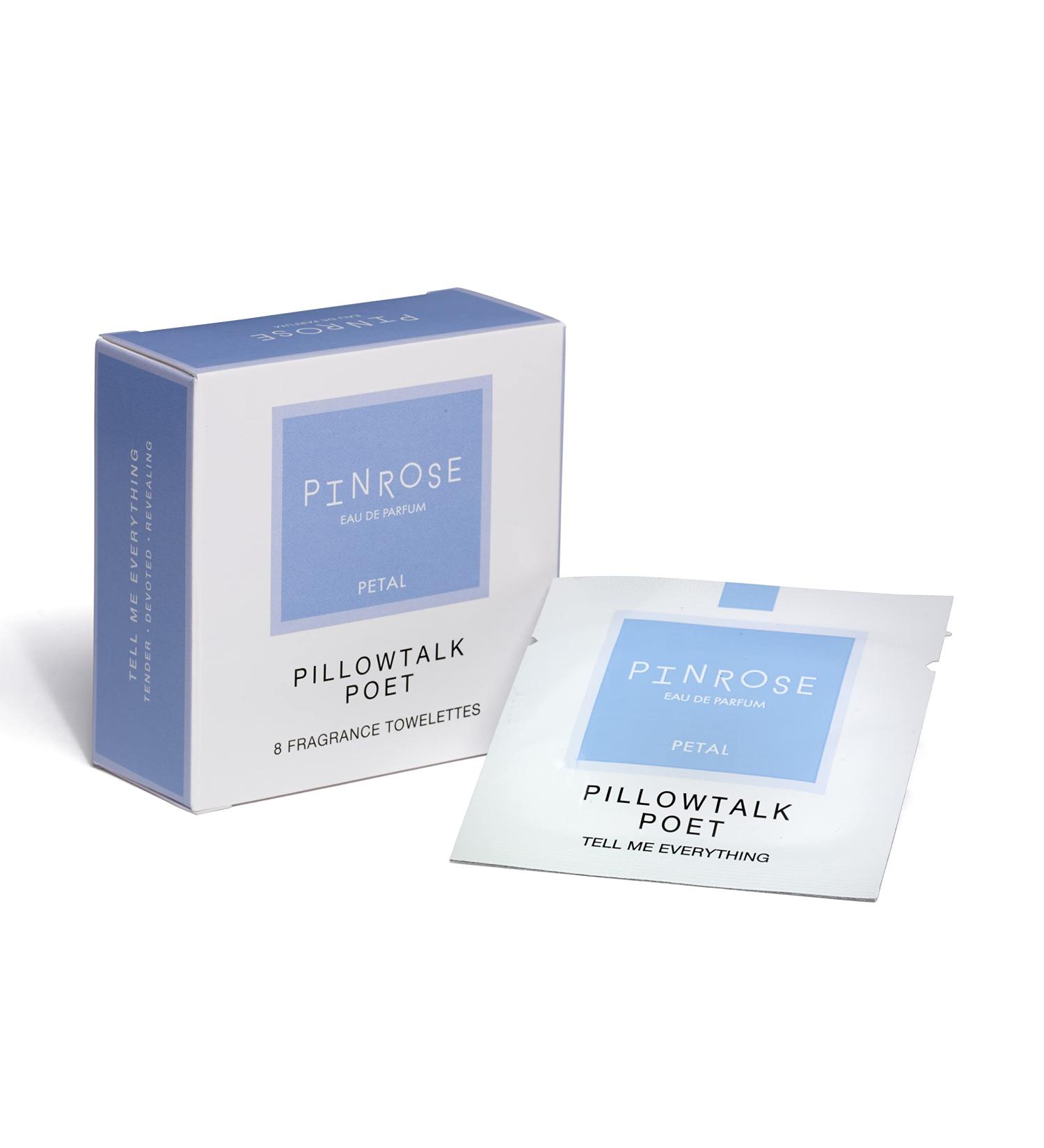 PINROSE Perfumes Pillowtalk POET - Eau de Parfum Petals (Fragrance Towelettes) - Clean Vegan Cruelty-free and Hypoallergenic Scent with Essential Oils - Notes of Powder Ambergris Musk and Sandalwood Pillowtalk Poet 1 Count (Pack of 1) - Buy Online on GoSupps.com