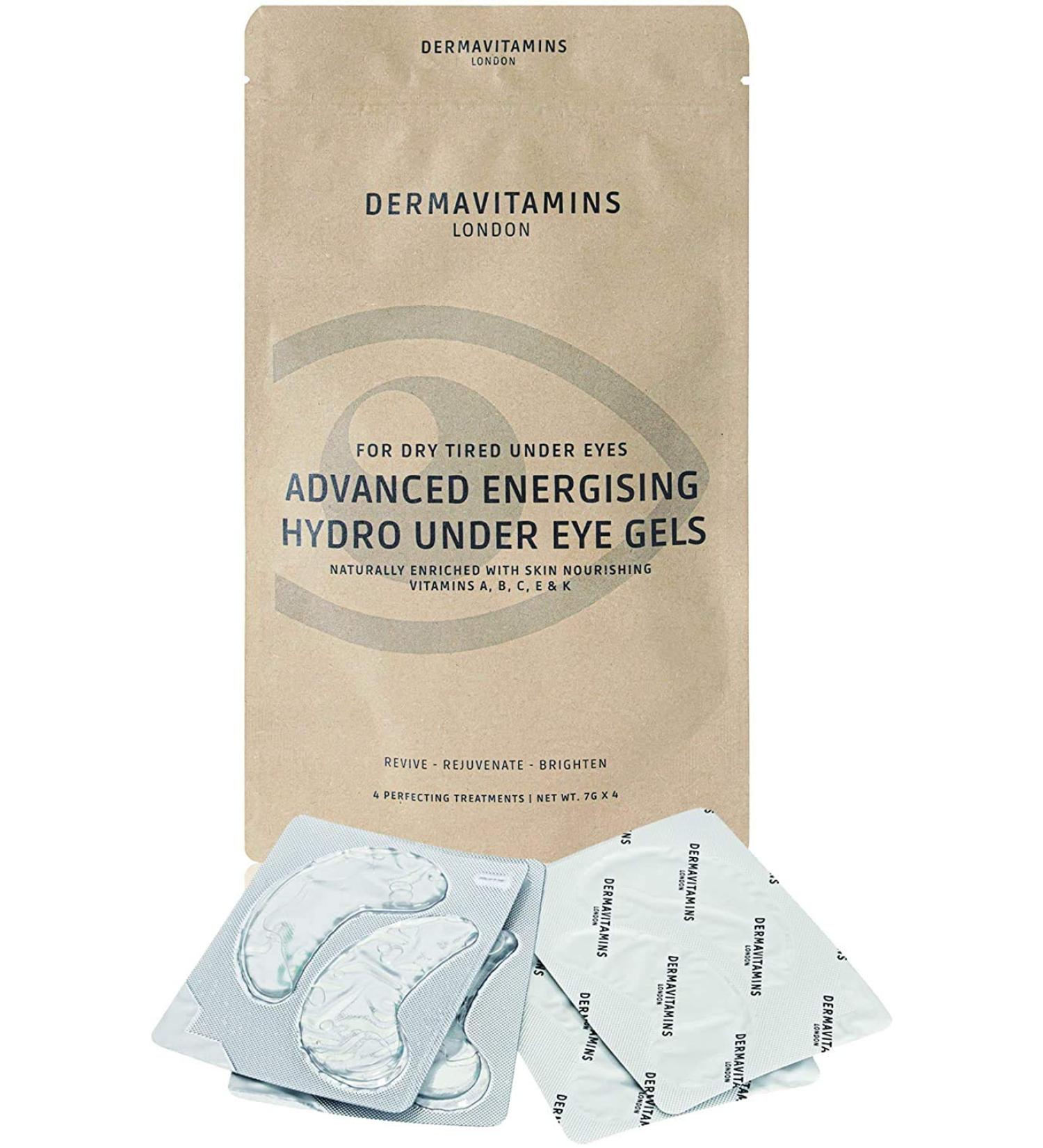 Dermavitamins Advanced Energising Hydro Under Eye Gel Patches - Hydrating Treatment for Dry Tired Under Eyes (4 Pack) - Buy Online on GoSupps.com