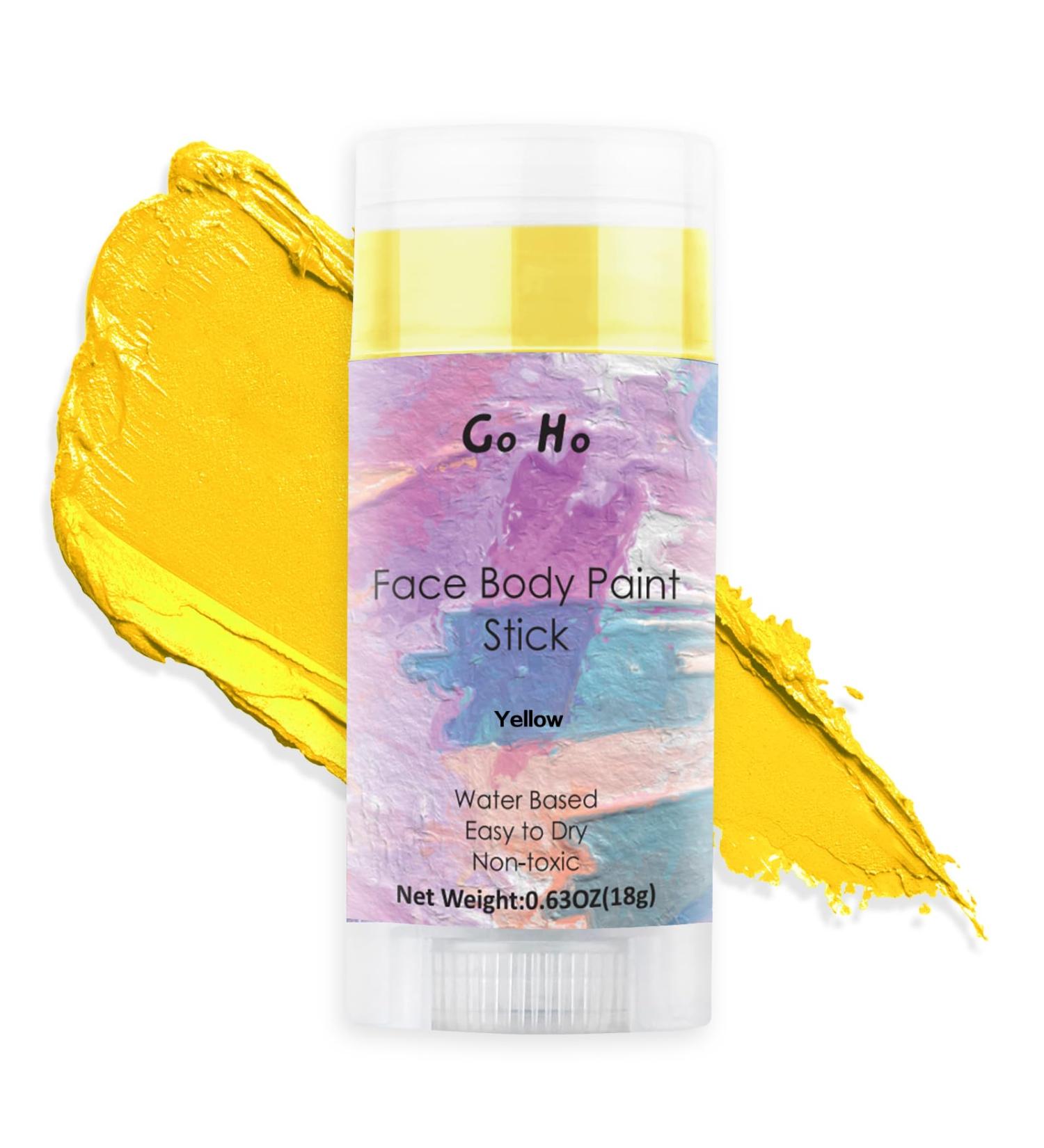 Go Ho Water Based Yellow Face Paint Stick | Non-Toxic Easy-to-Use for Halloween Cosplay & Minions Makeup | 0.63oz - Buy Online on GoSupps.com