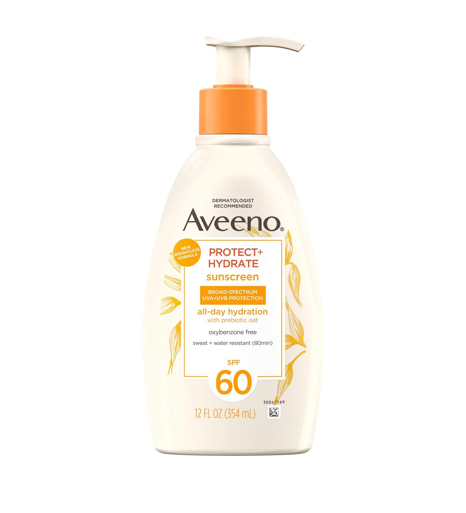 Buy Aveeno Protect + Hydrate Sunscreen SPF 60 - 12 fl oz (354 ml) | Ultimate Sun Protection - Buy Online on GoSupps.com