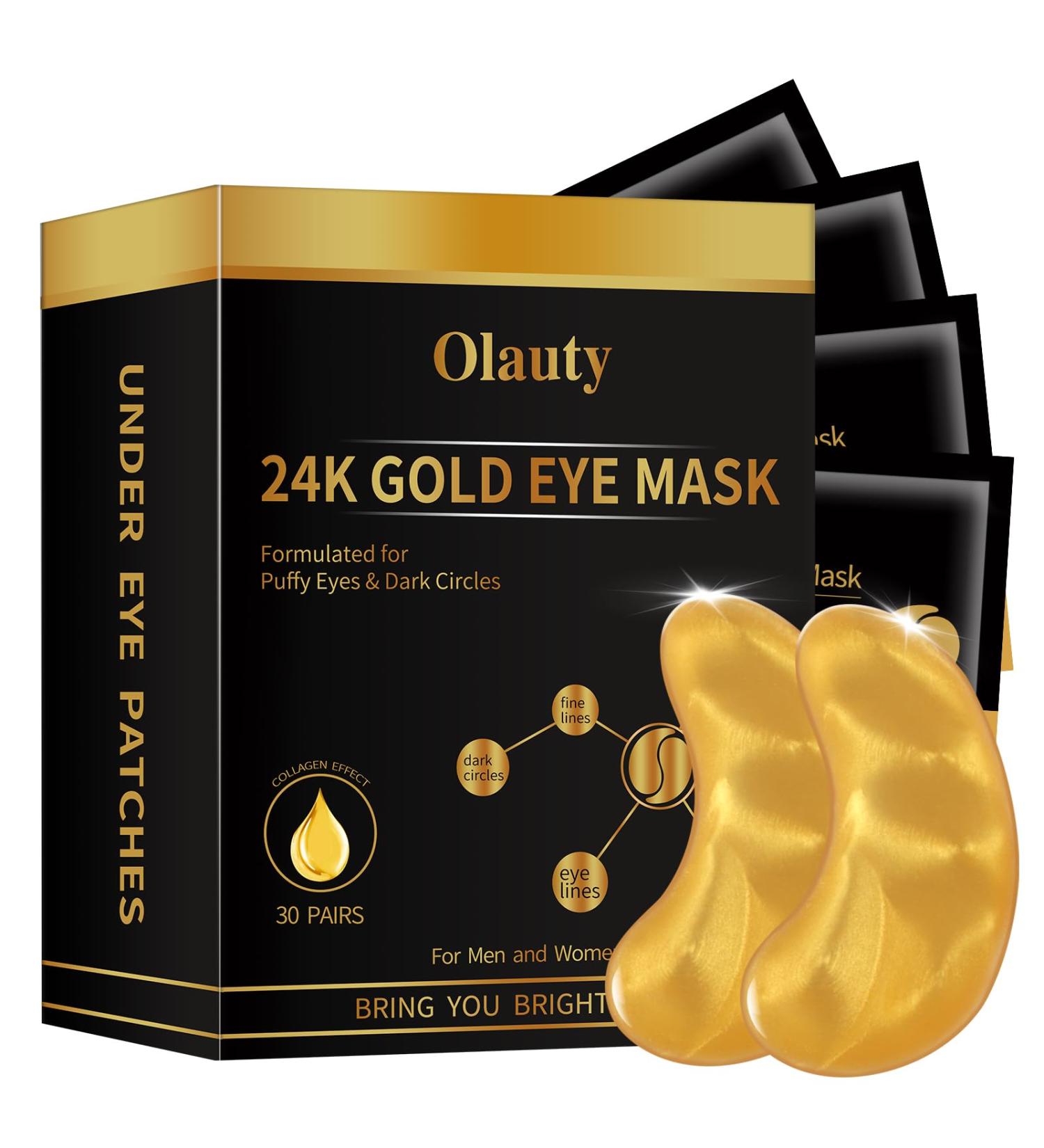 Shop Golden Under Eye Patches for Dark Circles - 30 Pairs Gel Collagen Masks for Puffy Eyes Moisturizing Eye Care Ideal for Travel - Buy Online on GoSupps.com