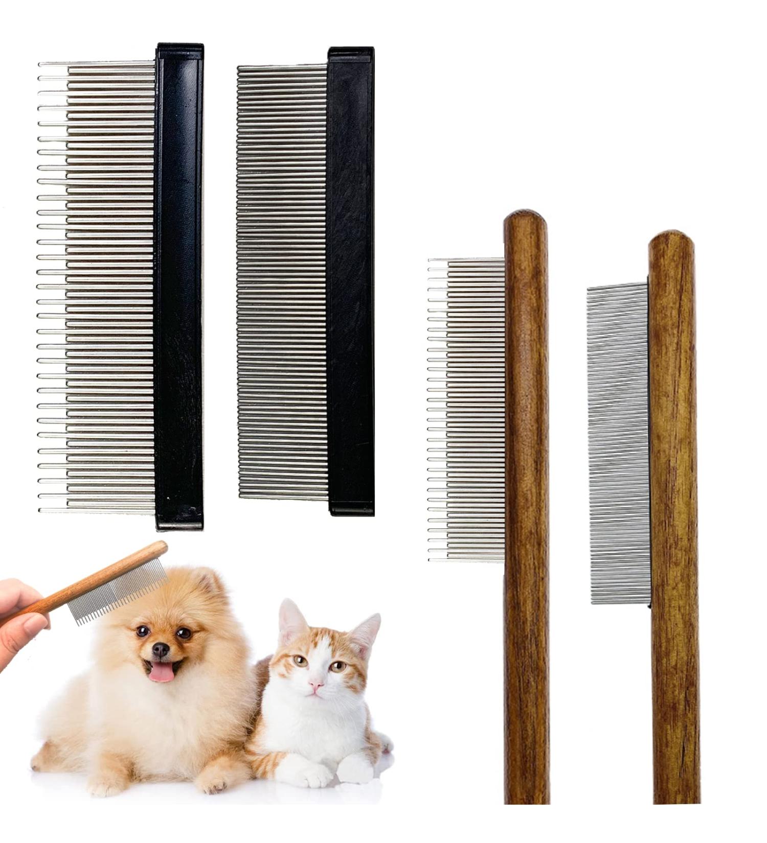 Stainless Steel Pet Comb Pet Combs With Wooden Handle Pet Grooming Comb Skin Friendly Comb Anti-Tangle Comb Removes Knots And Tangles Solid Wood Comb For Removing Floating Hair And Fleas - Buy Online on GoSupps.com