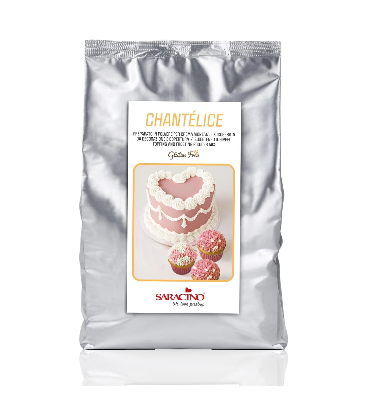 Saracino We Love Pastry - CHANT LICE - Pr par en poudre de 500 g pour cr me fouett e douce et stable - Id al pour la couverture la garniture et les d corations sucr es