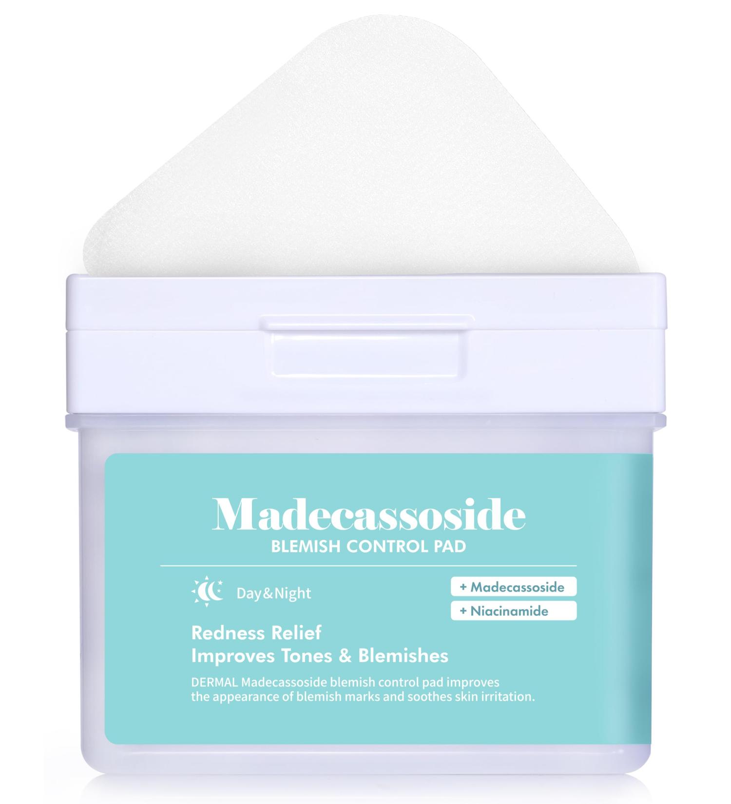 DERMAL Madecassoside Blemish Control Pad - Vegan Korean Toner for Blemish & Tone Improvement with Centella Asiatica - 120 High Capacity Tencel Sheets - Buy Online on GoSupps.com