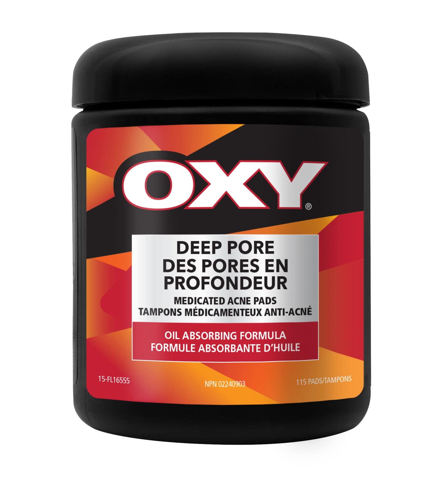 OXY Deep Pore Cleansing Acne Pads with Salicylic Acid For Stubborn Acne For Blackheads and Visible Pores 115ct - Buy Online on GoSupps.com