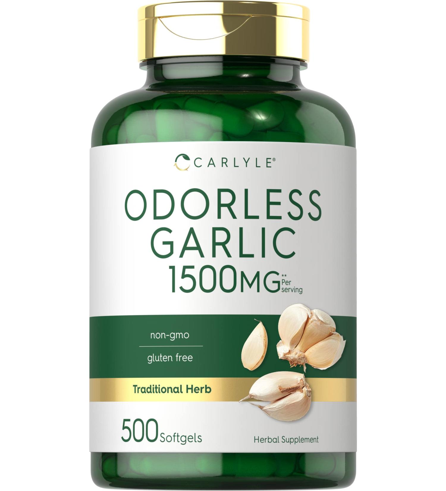 Garlic Softgels 1500mg 500 Pills | Non-GMO Gluten Free | Carlyle Supplement - Buy Online on GoSupps.com