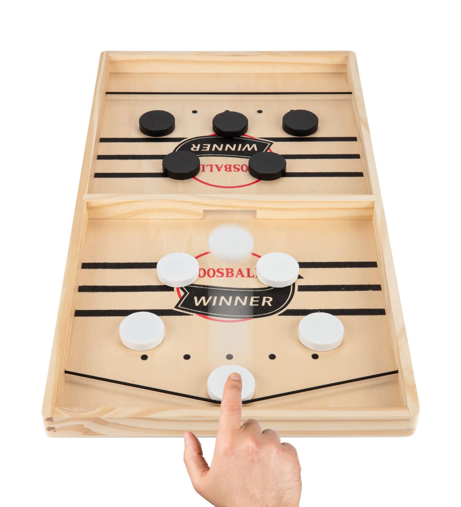 Large Sling Puck Game | Foosball Winner Board Game | Wooden Hockey Table - Fast Paced Slingshot Game | Rapid Sling Table Battle Speed String Game for Kids & Adults | Family Party Fun - Large Size - Buy Online on GoSupps.com