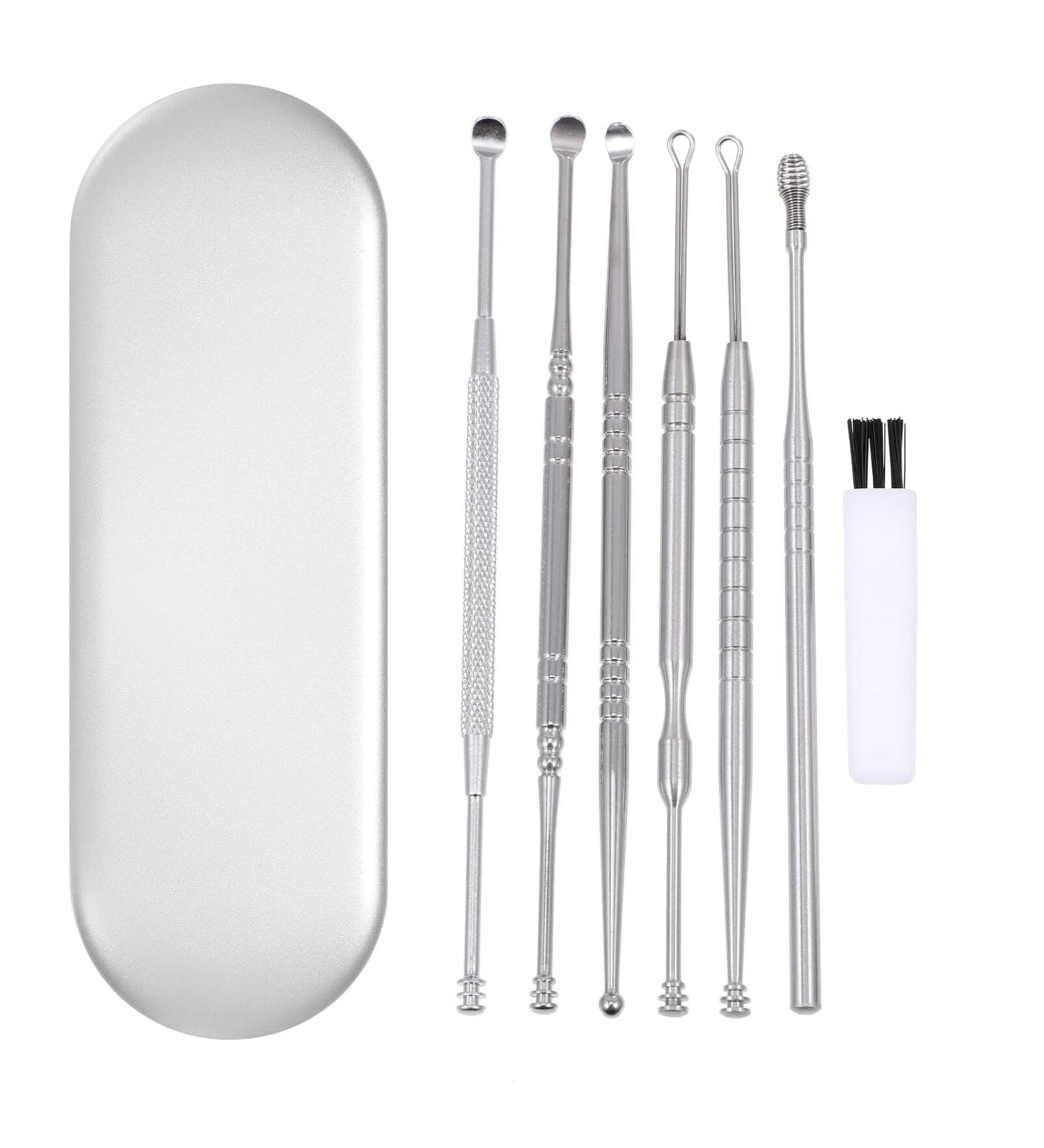 Stainless Steel Ear Pick Tool Kit - Portable Earwax Removal Set for Adults - Buy Online on GoSupps.com