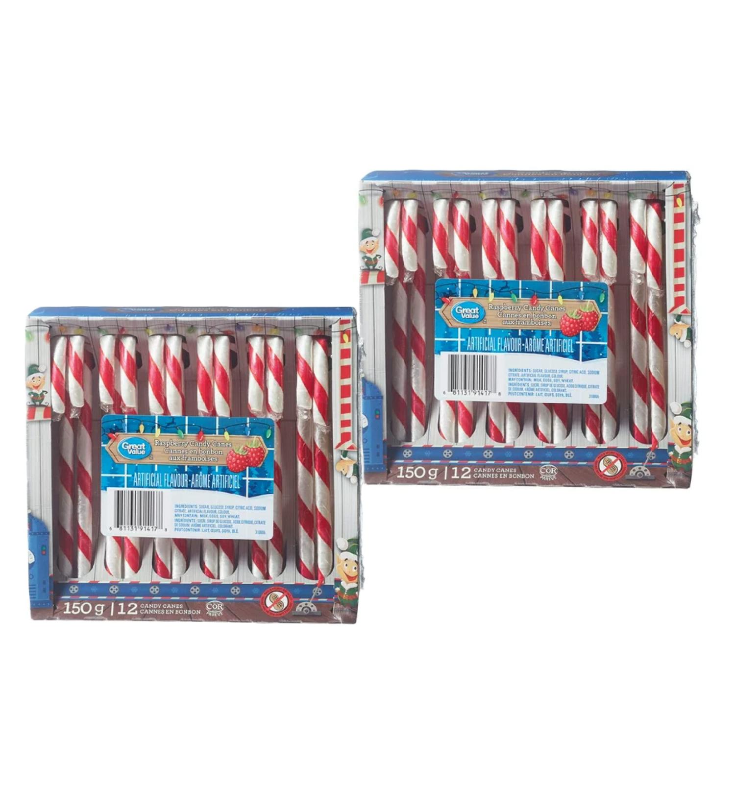 Pack of 2 raspberry candy canes 32 candy canes total (16 each pack)