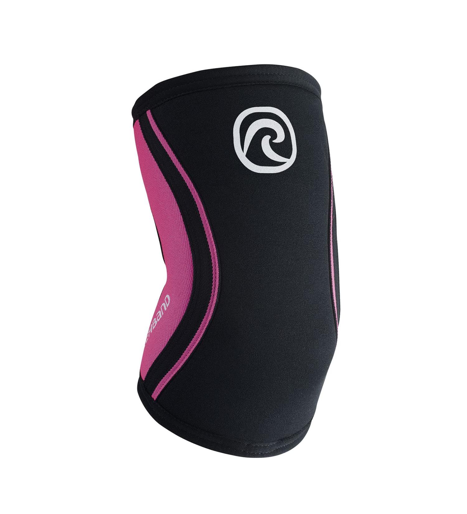 Rehband Elbow Bandage 5mm SBR/Neoprene - Anatomical Elbow Sleeve for Strength Sports | Slippery & Tight-Fitting for Men & Women - Black/Pink 1 Piece - Buy Online on GoSupps.com