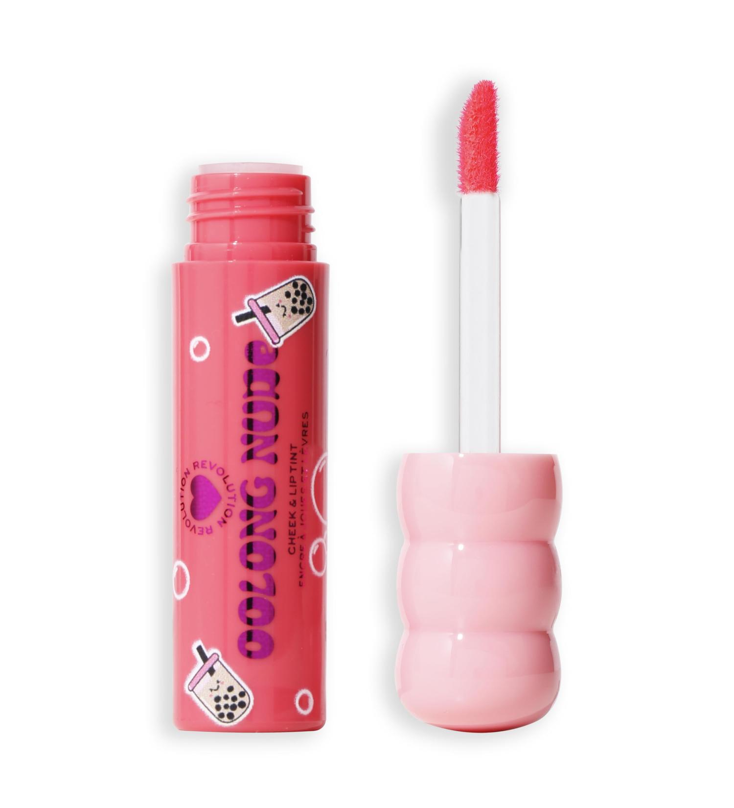 I Heart Revolution, Milky Bubble Tea Blush and Lip Tint, All-in-One Matcha Green Tea Infused Hydrating Face Tint, Oolong Nude