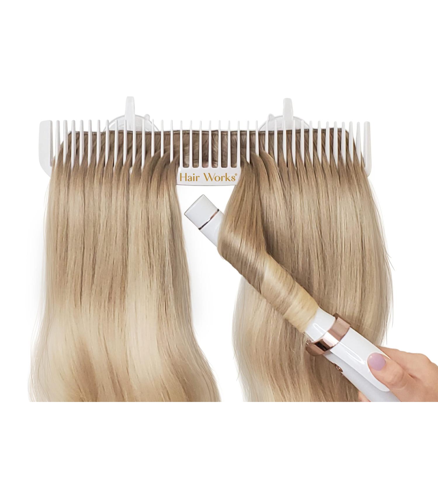 Hair Works ULTRA Hair Extension Holder - Securely Hold Wide Wefts for Washing & Styling (White) - Buy Online on GoSupps.com
