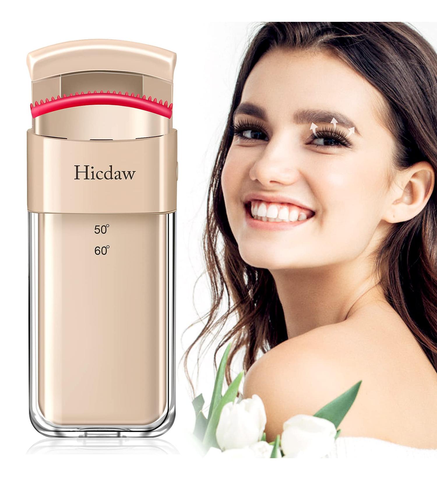 Hicdaw Heated Eyelash Curler with Built-in Curved Comb - 2 Heating Modes for Quick, Natural, Long-Lasting Curling - Buy Online on GoSupps.com