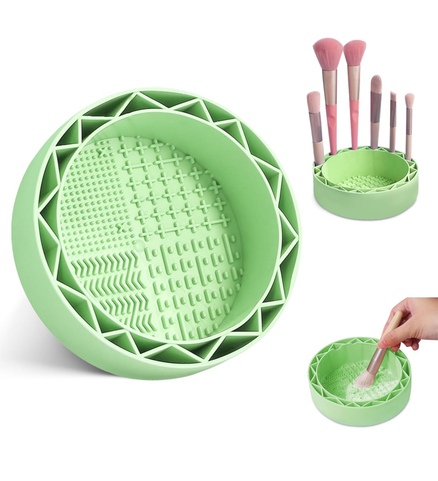 LELE LIFE Makeup Brush Cleaner Mat with Drying Rack Silicone Makeup Brush Cleaning Mat Scrubber Bowl Make Up Brush Cleaner Pad for Cosmetic Brushes Green - Buy Online on GoSupps.com