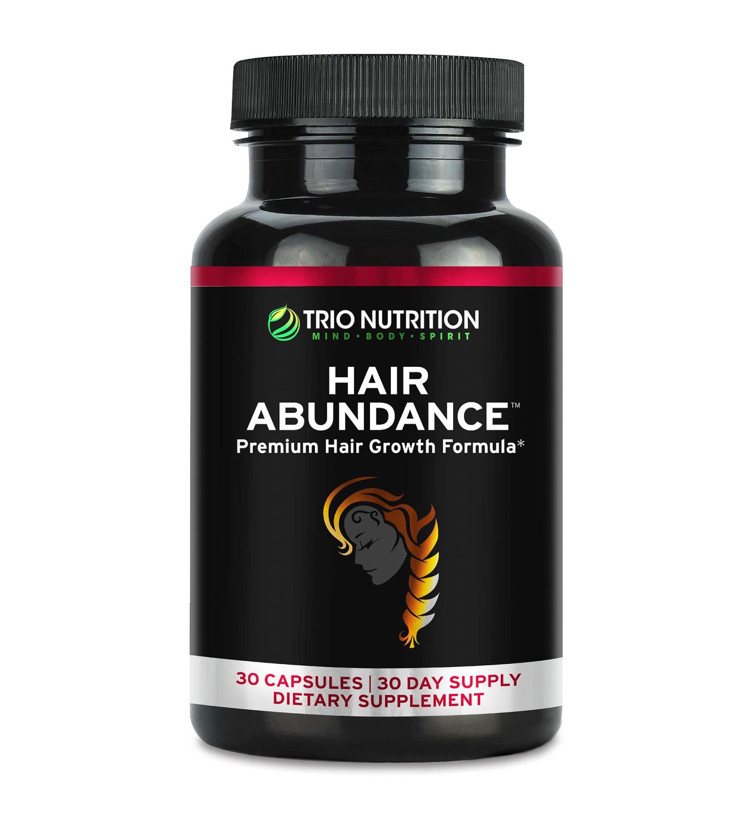 Hair Abundance Biotin 10000mcg with Minerals, Collagen & Keratin | Hair Growth Vitamins for Stronger Hair, Skin & Nails | 30 Day Supply - Buy Online on GoSupps.com