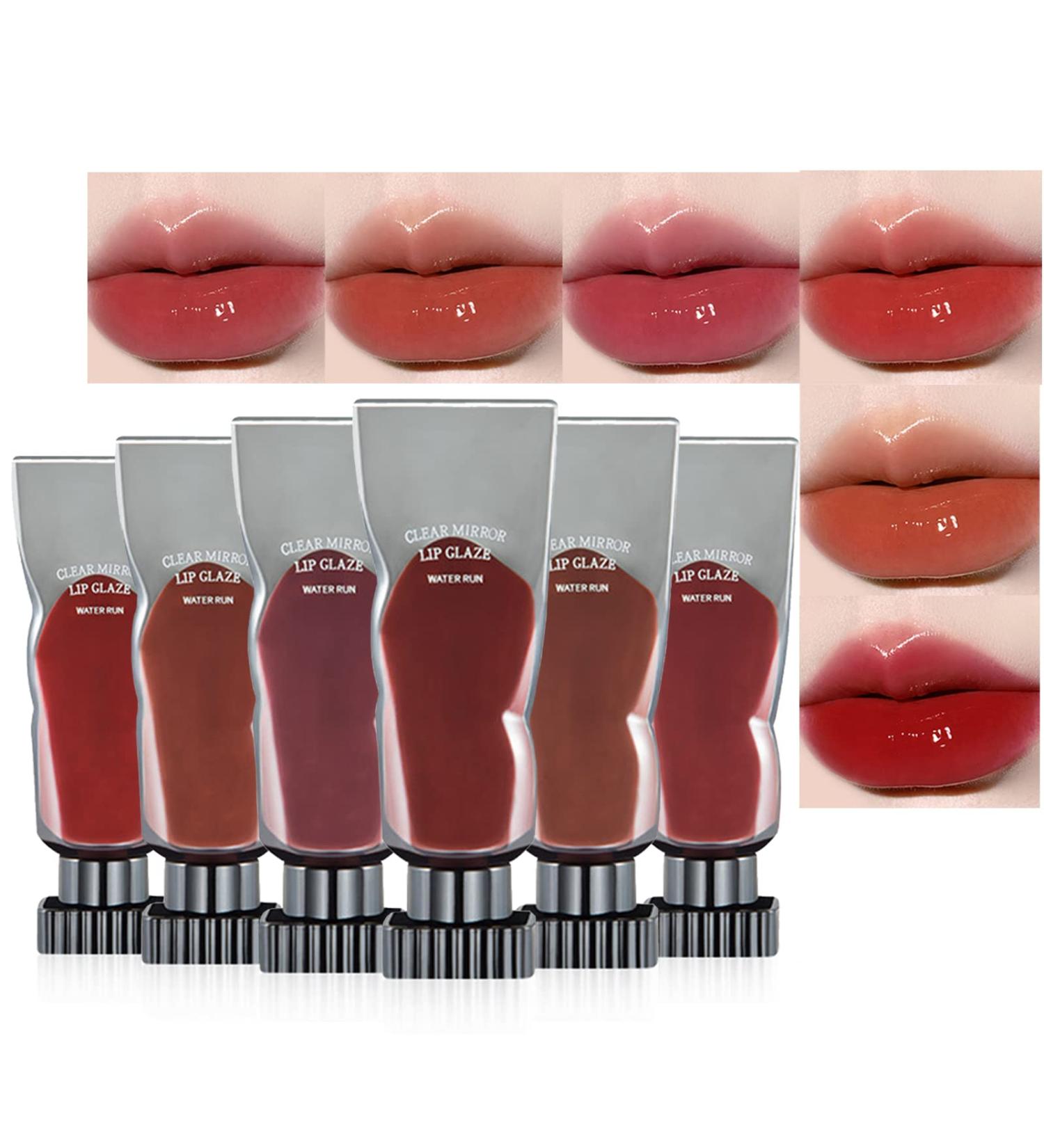 6Pcs Clear Lip Gloss Set with Mirror, Long Lasting Lip Tint, Moisturizing Liquid Lipstick and Non-Stick Cup Formula - Lip Makeup Kit - Buy Online on GoSupps.com