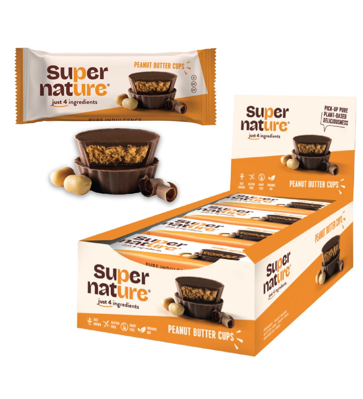 Supernature Gluten Free & Dairy Free Peanut Butter Cups Vegan & Healthy Snacks Pure Ingredients Cocoa Butter Cocoa Powder Coconut Sugar Rich in - Buy Online on GoSupps.com