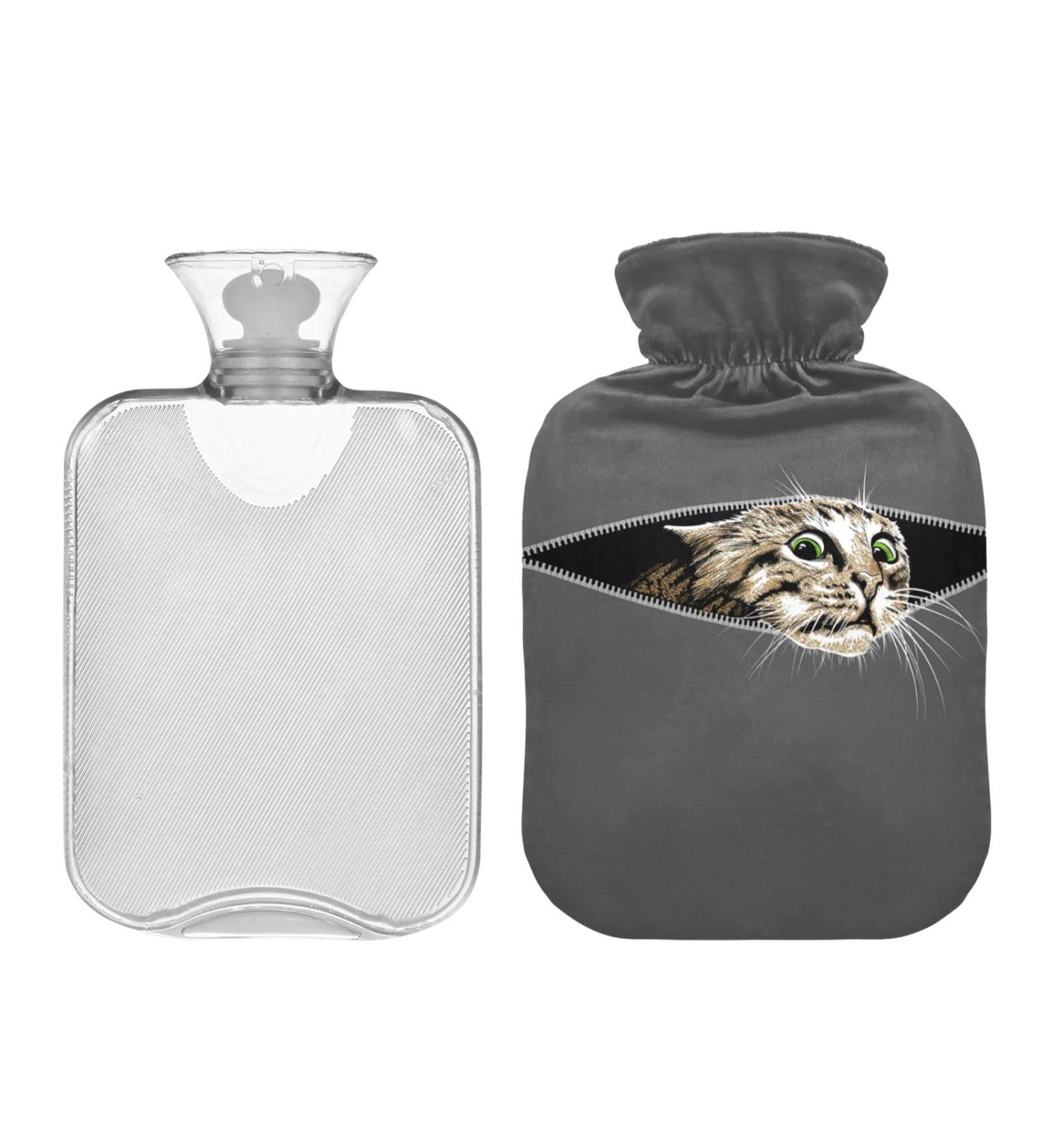 FUUNY Cat Hot Water Bottle 2L with Lid - Pain Relief & Winter Hand Feet Warmer | International Shipping - Buy Online on GoSupps.com