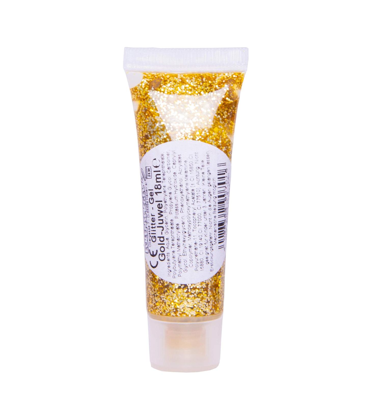 Eulenspiegel - Glitter Gel Body Glitter Body Glitter Make-up Carnival Festival Gold Jewel 18 ml (1 pack)