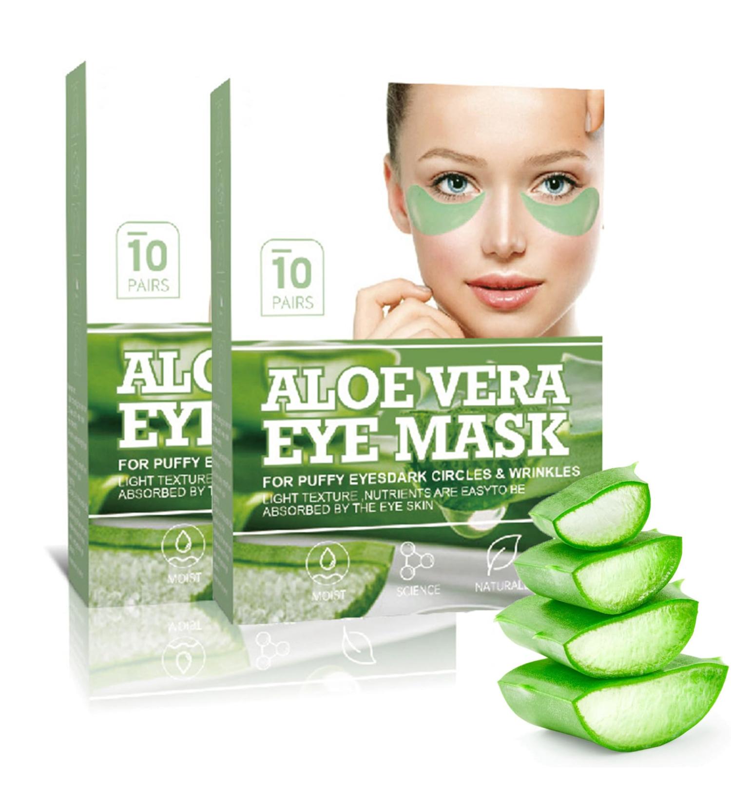 Aloe Vera Eye Patches - Under Eye Patches - Eye Masks for Puffy Eyes - Under Eye Masks - Eye Patches Skincare - Eye Bags Remover and Anti Wrinkle - Eye Care for Woman and Man - 20 Pairs - Buy Online on GoSupps.com