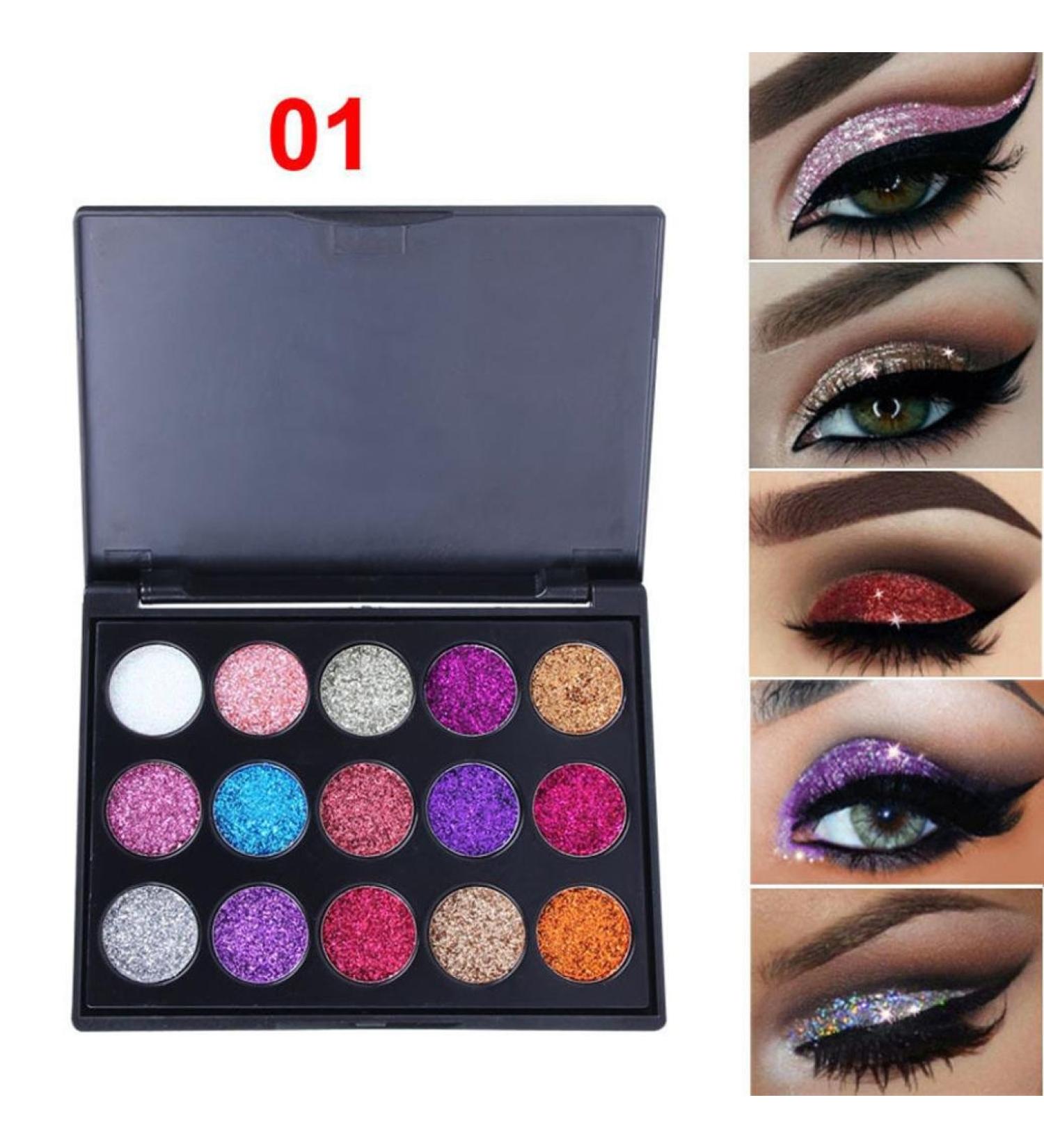 Ursaring 15 colors shimmer glitter eyeshadow powder pallet matte eyeshadow cosmetics make-up cosmetic eyeshadow cream eye shadow make-up eyeshadow palette shimmer set (a)