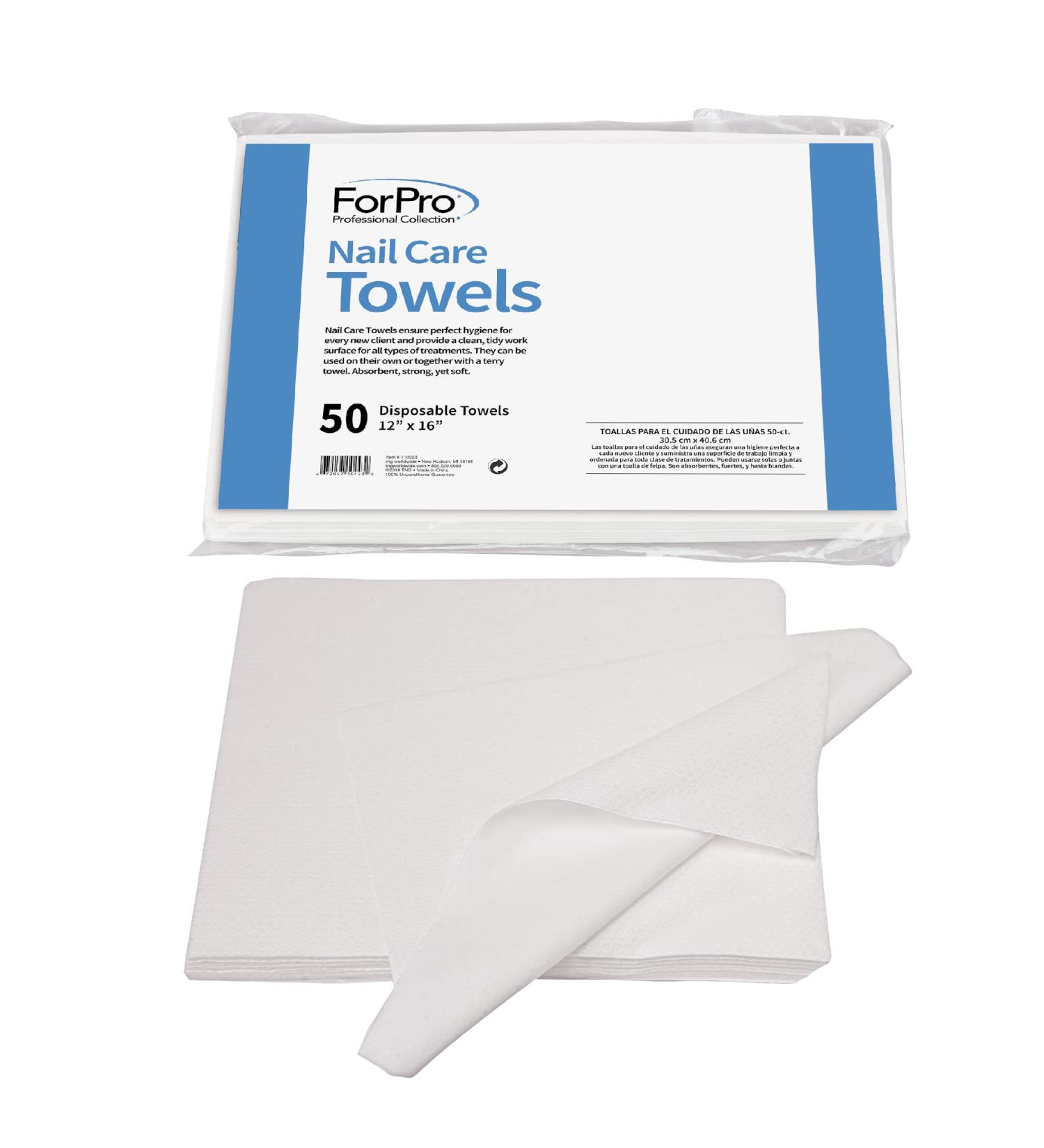 ForPro Nail Care Towels - Lint-Free, Disposable, 12 x 16, 50-Count - Buy Online on GoSupps.com