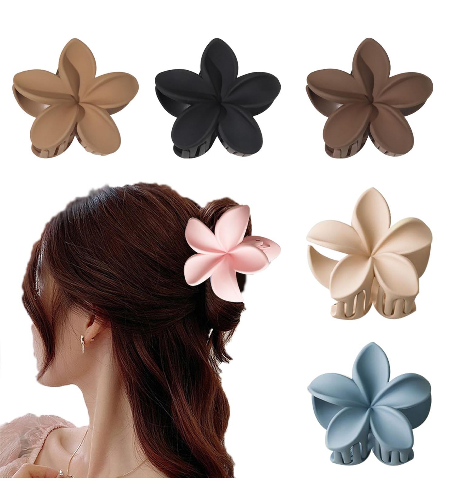 WUBAYI Flower Hair Clips - Non Slip Large Hair Claw Clips for Medium Thick Hair - Strong Hold Hair Claw Clips for Women and Girls - Great for Straight, Curly, & Wavy Hair - 6PCS - Buy Online on GoSupps.com
