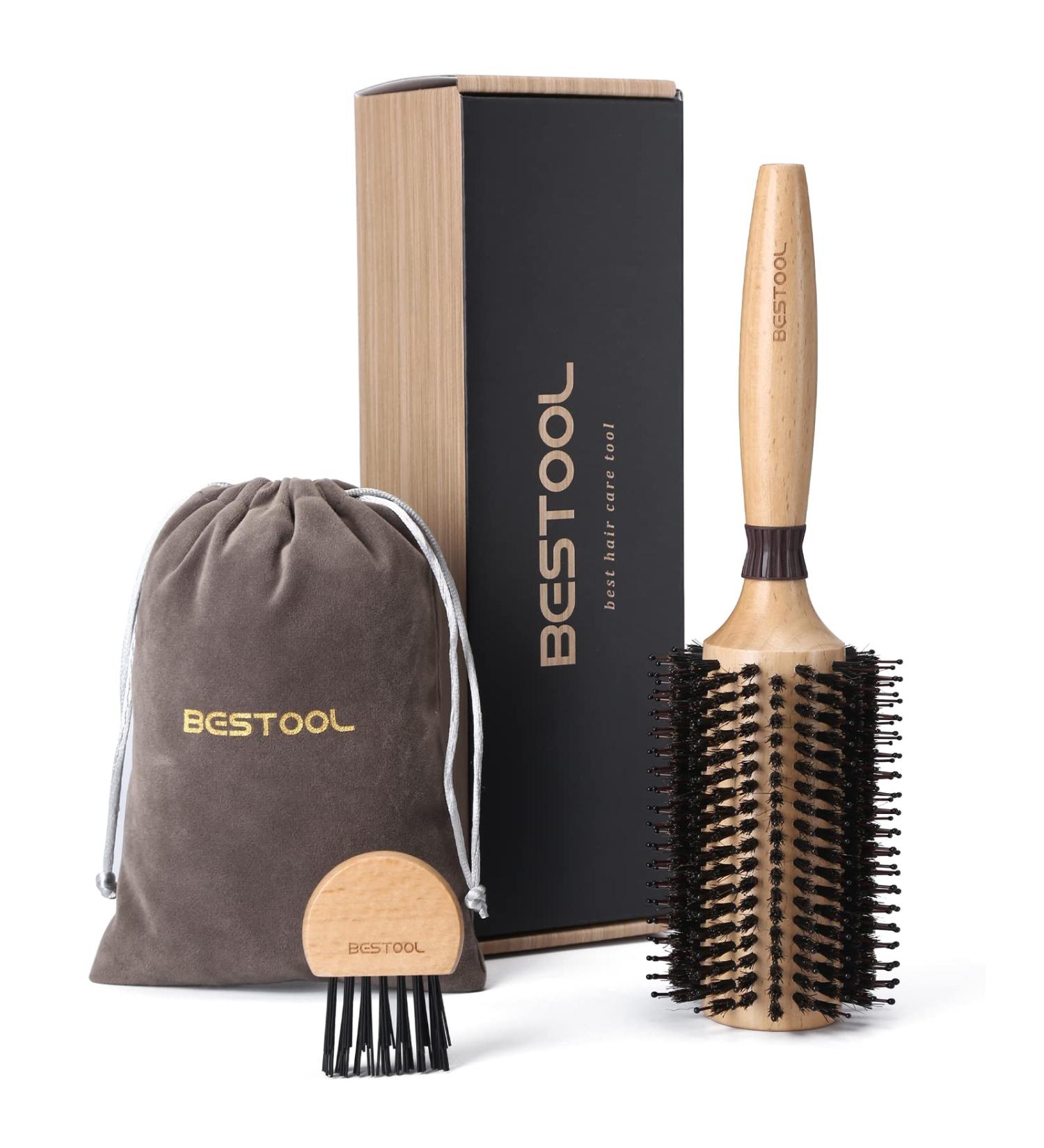 Bestool 38mm Round Brush for Blow Dryer | Wild Boar & Nylon Bristles | Professional Styling Brush for Smoothing & Curling Hair | Ideal for Men & Women - Buy Online on GoSupps.com