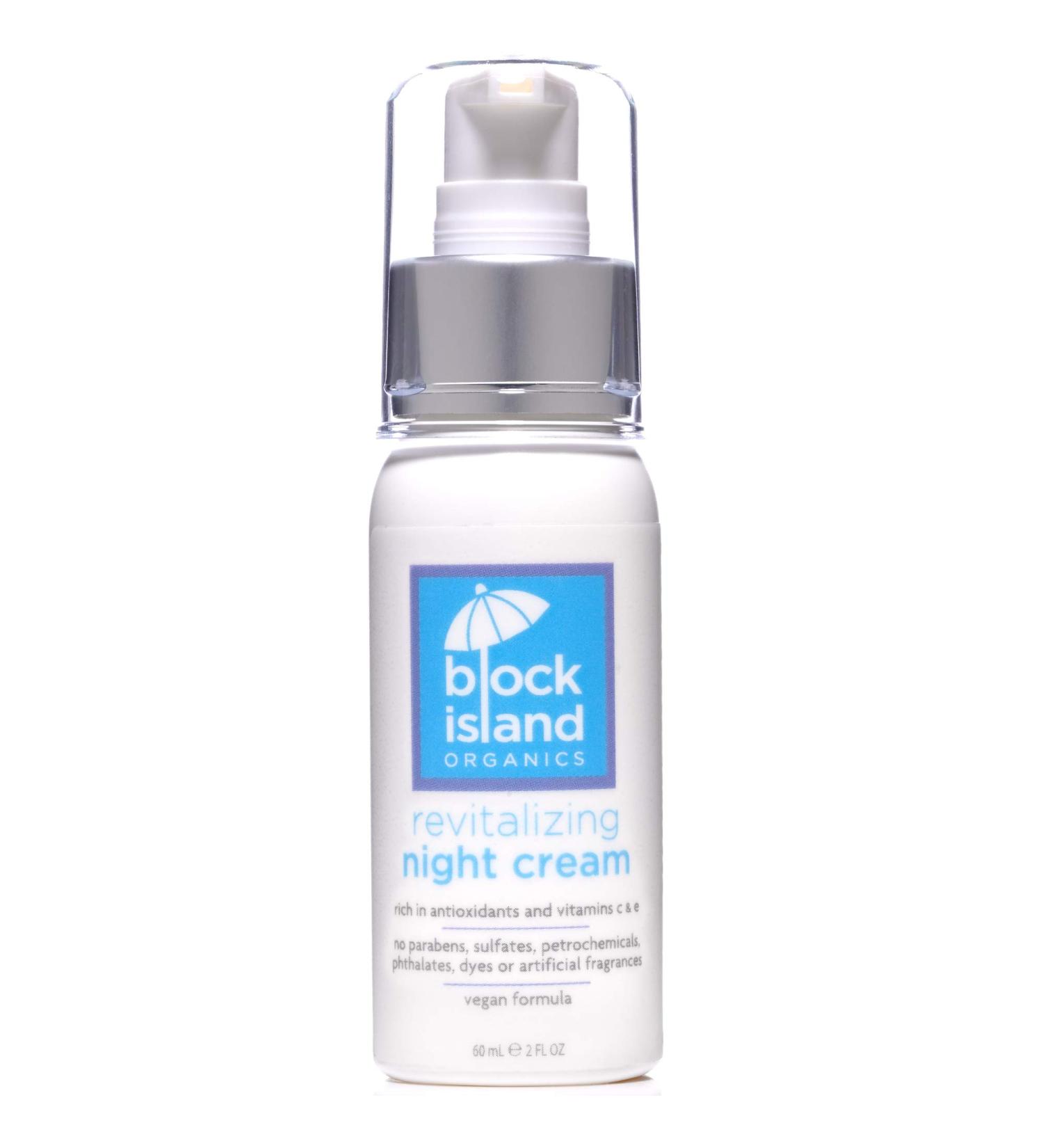 Block Island Organics Revitalizing Night Cream - Organic Anti-Aging Face Moisturizer with Vitamin C & E | EWG Certified - 2 OZ - Buy Online on GoSupps.com