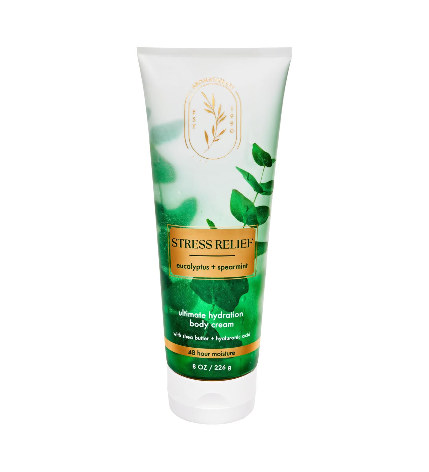 Bath and Body Stress Relief Eucalyptus Spearmint Ultimate Hydration Body Cream - 8 Oz