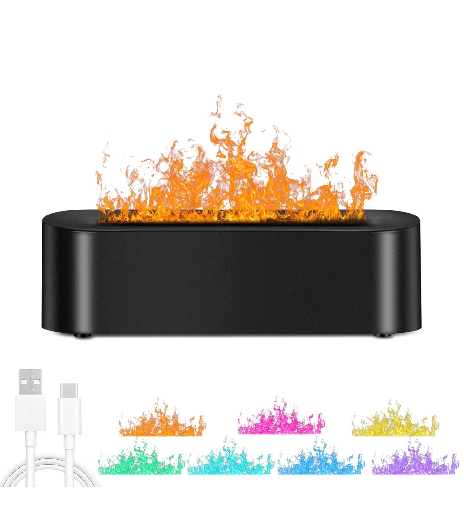 Flames Aroma Diffuser - 7 Color Light Humidifier & Fragrance Oil Diffuser for Home Office & Kids - Automatic Timer & Waterless Switch-off - Black - Buy Online on GoSupps.com
